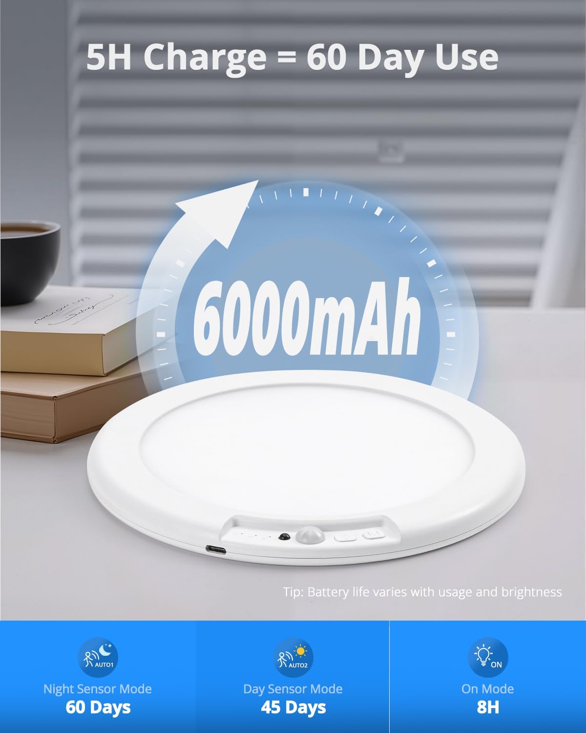 Detalle 2 de Combuh Rechargeable Shower Light, 6000mAh
