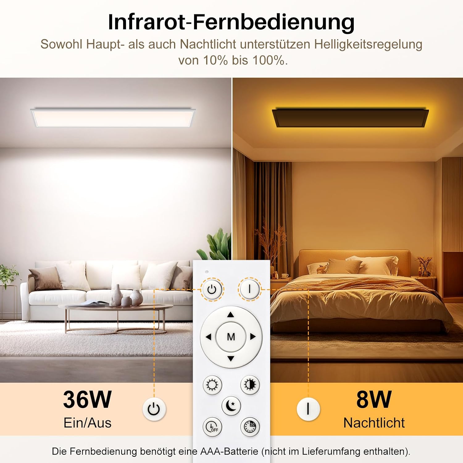 Detalle 2 de LED Panel 120x30cm 44W dimmbar