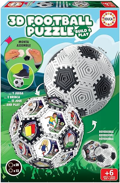 Detalle de Educa 3D Puzzle Balón ⚽ 32 Piezas para Todas las Edades