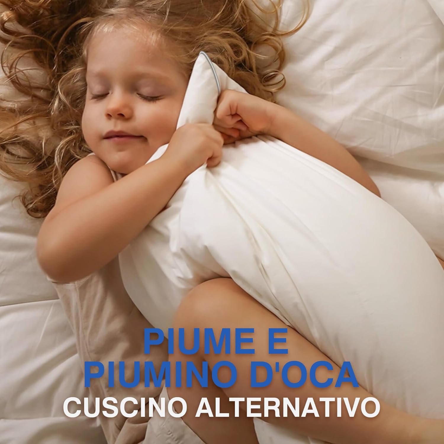 Detalle de Cuscino in piuma TESQ 50x70 cm con triplo strato di comfort, antiacaro e anallergico