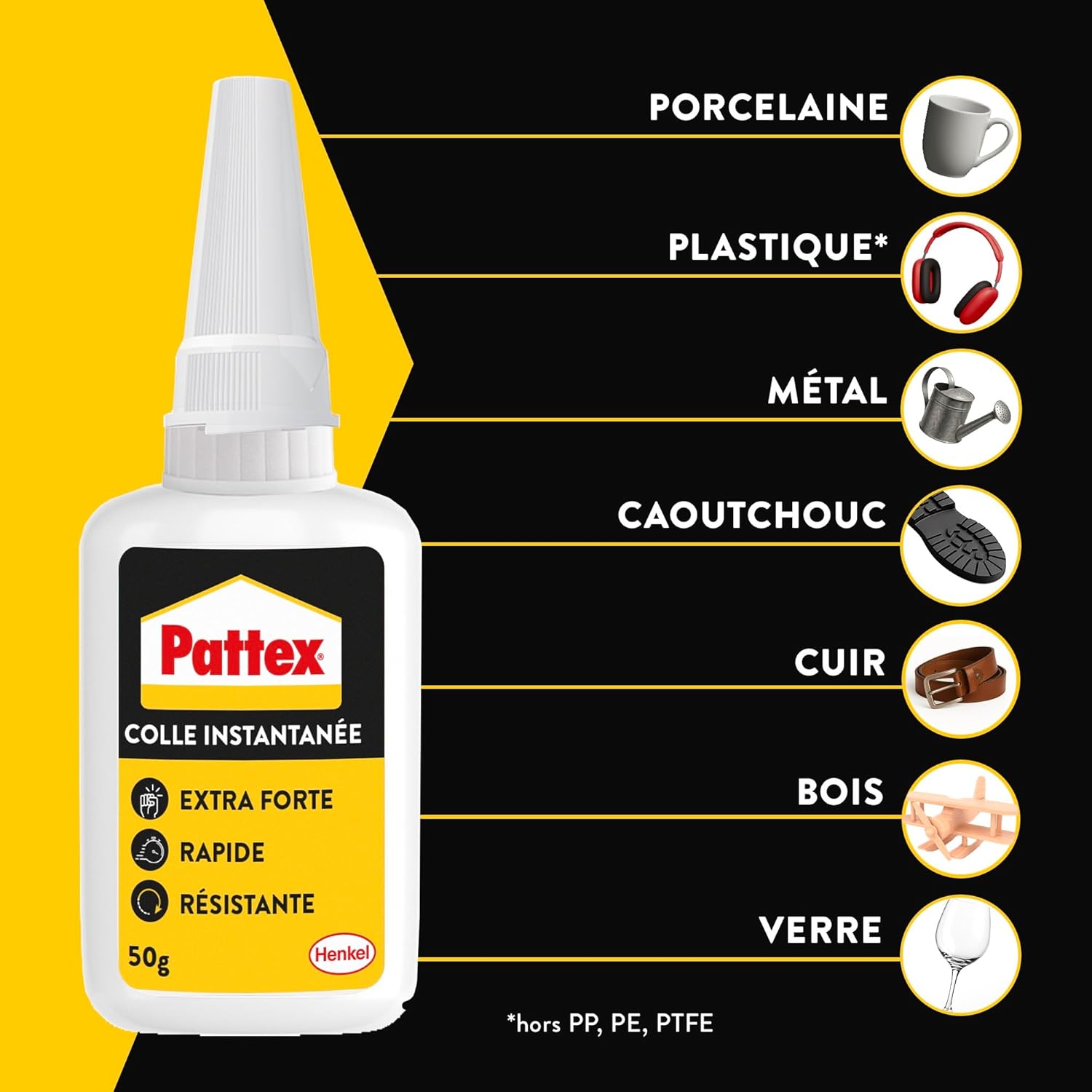 Thumbnail 4 de Pattex Colle Instantanée Extra Forte 50 g — Colle cyanoacrylate multi-matériaux pour plastique, métal, céramique et bois