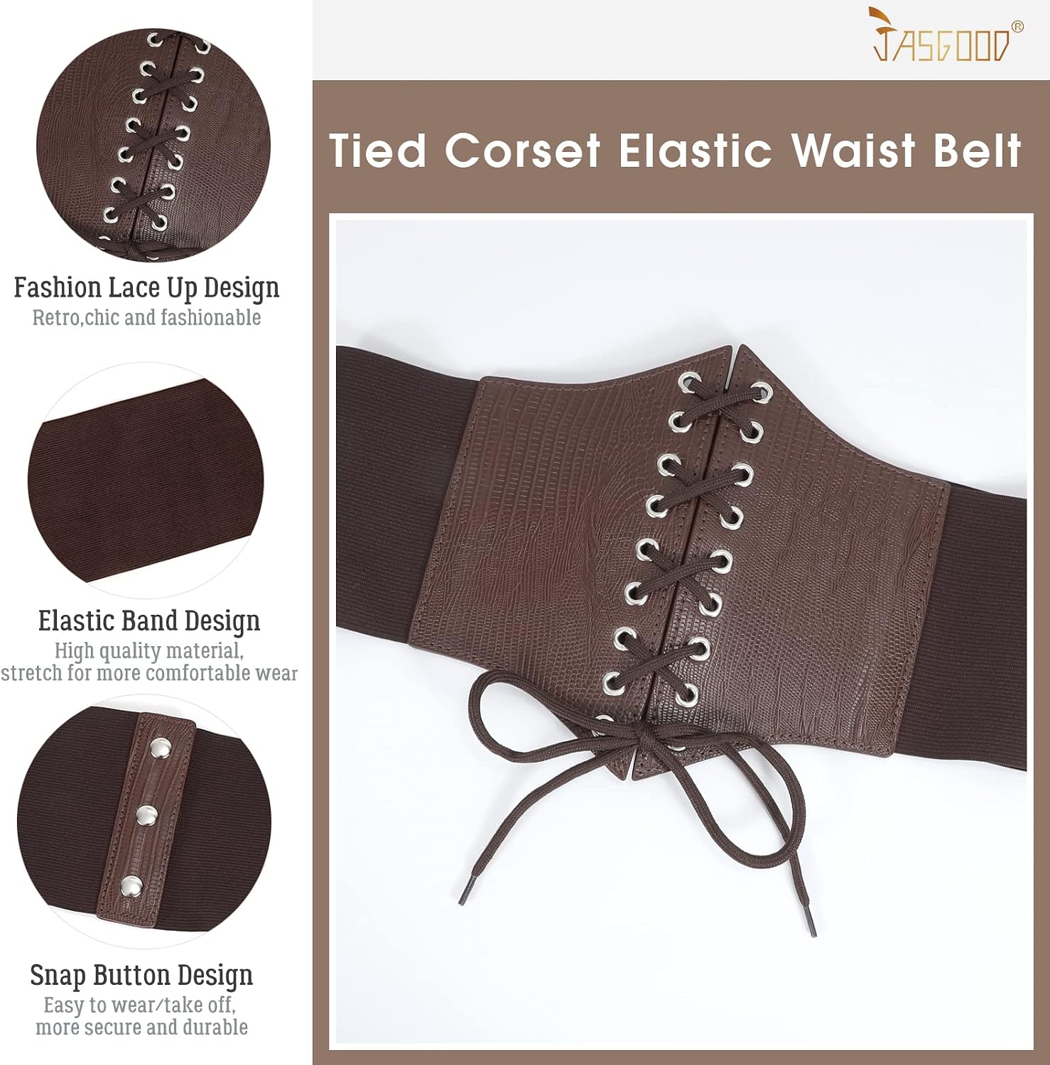 Detalle 2 de JASGOOD Corset Belt Faux Leather
