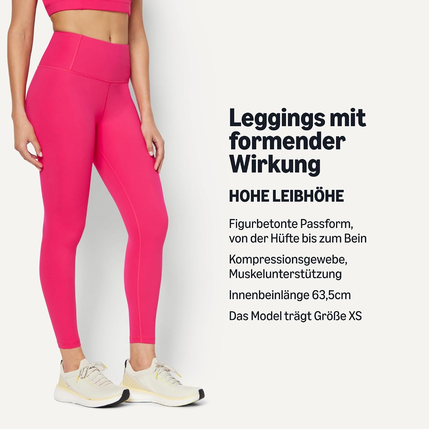 Detalle de Amazon Essentials Damen Power Sculpt Leggings mit hohem Bund 7/8-Länge – Innennahtlänge 63,5 cm