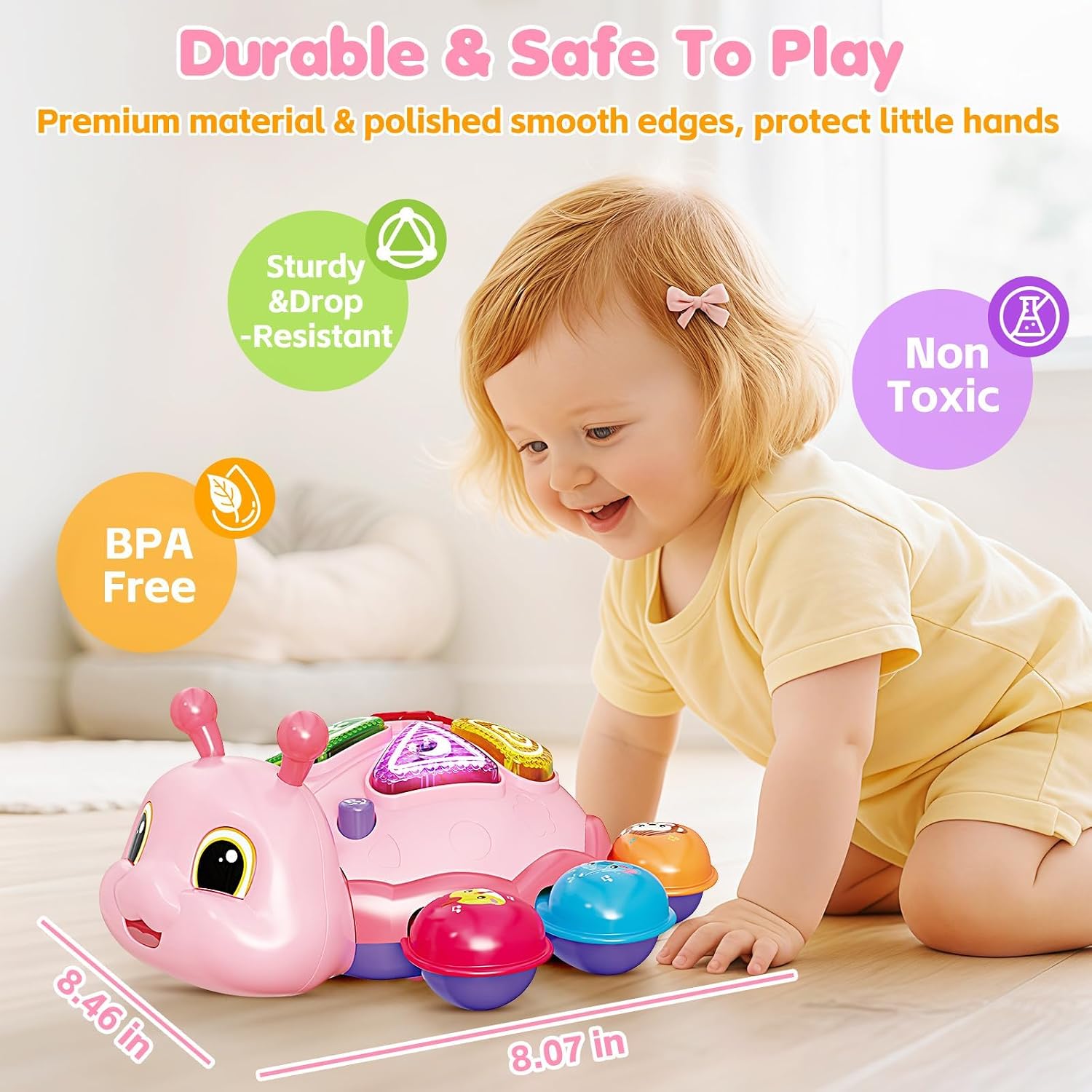 Detalle 2 de Musical Crawling Baby Toy, Pink