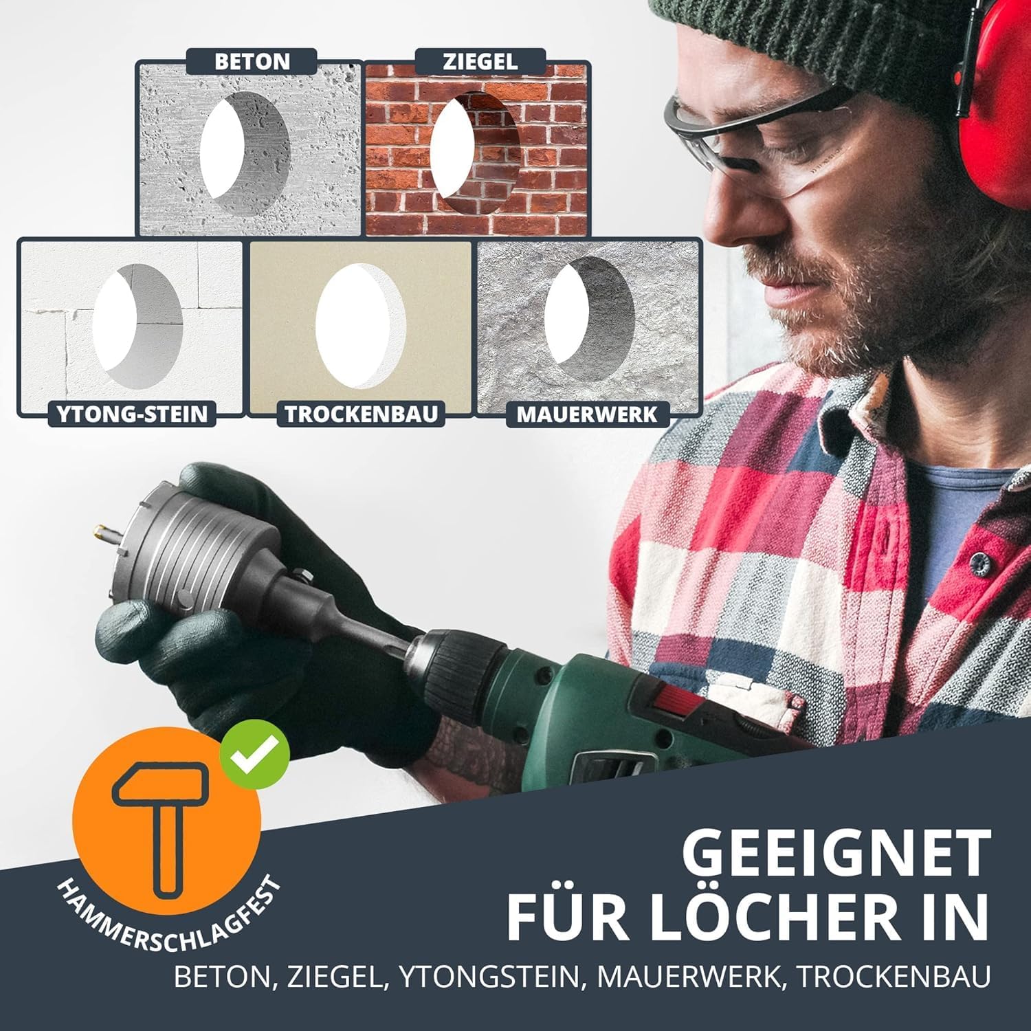 Thumbnail 1 de BAURIX Beton Sega a campana SDS Plus 68 mm con 8 denti in carburo