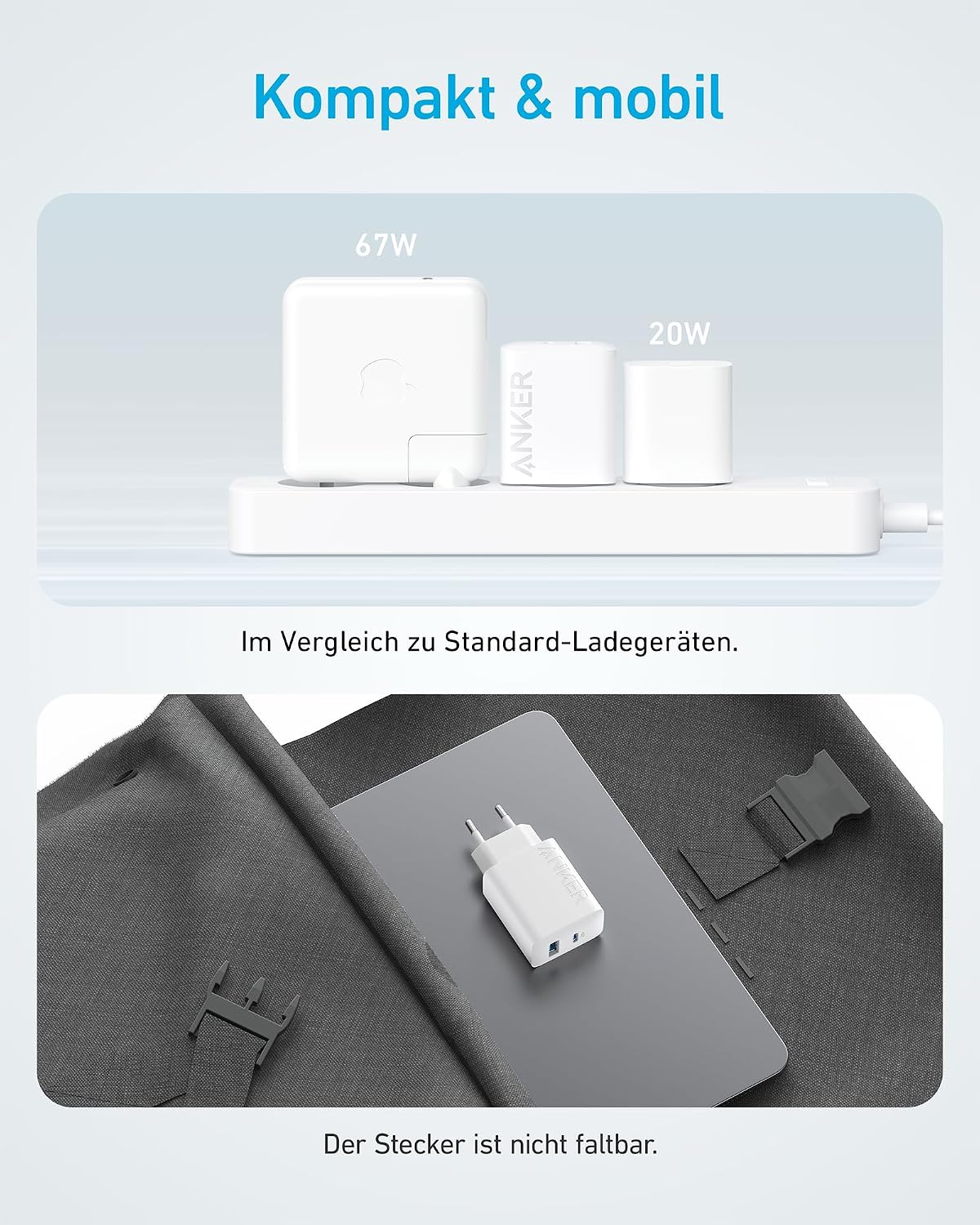Thumbnail 4 de Anker 20W USB-C Ladegerät (2-Port) | PD Schnellladegerät mit USB-C und USB-A