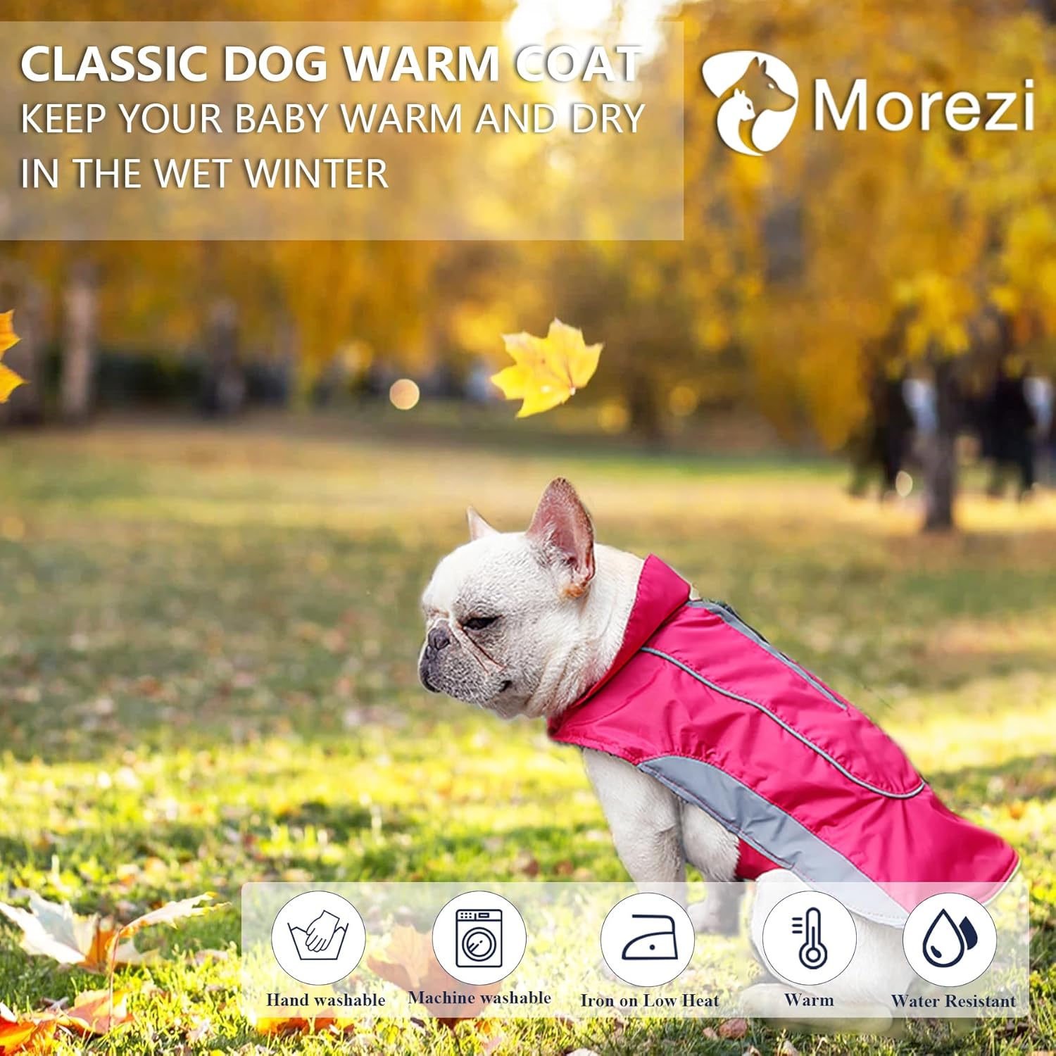 Thumbnail 1 de Morezi Dog Warm Coats Waterproof Jacket with Harness Hole (Pink) – XL