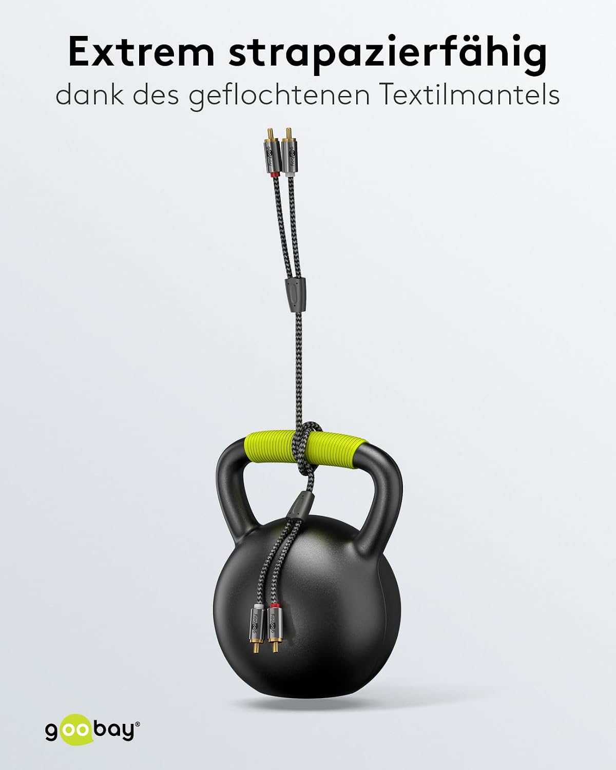 Thumbnail 4 de Goobay 65291 Stereo Cinchkabel 5 m – 2x Cinch-Stecker zu 2x Cinchstecker, RG0 Textilmantel, vergoldete Kontakte