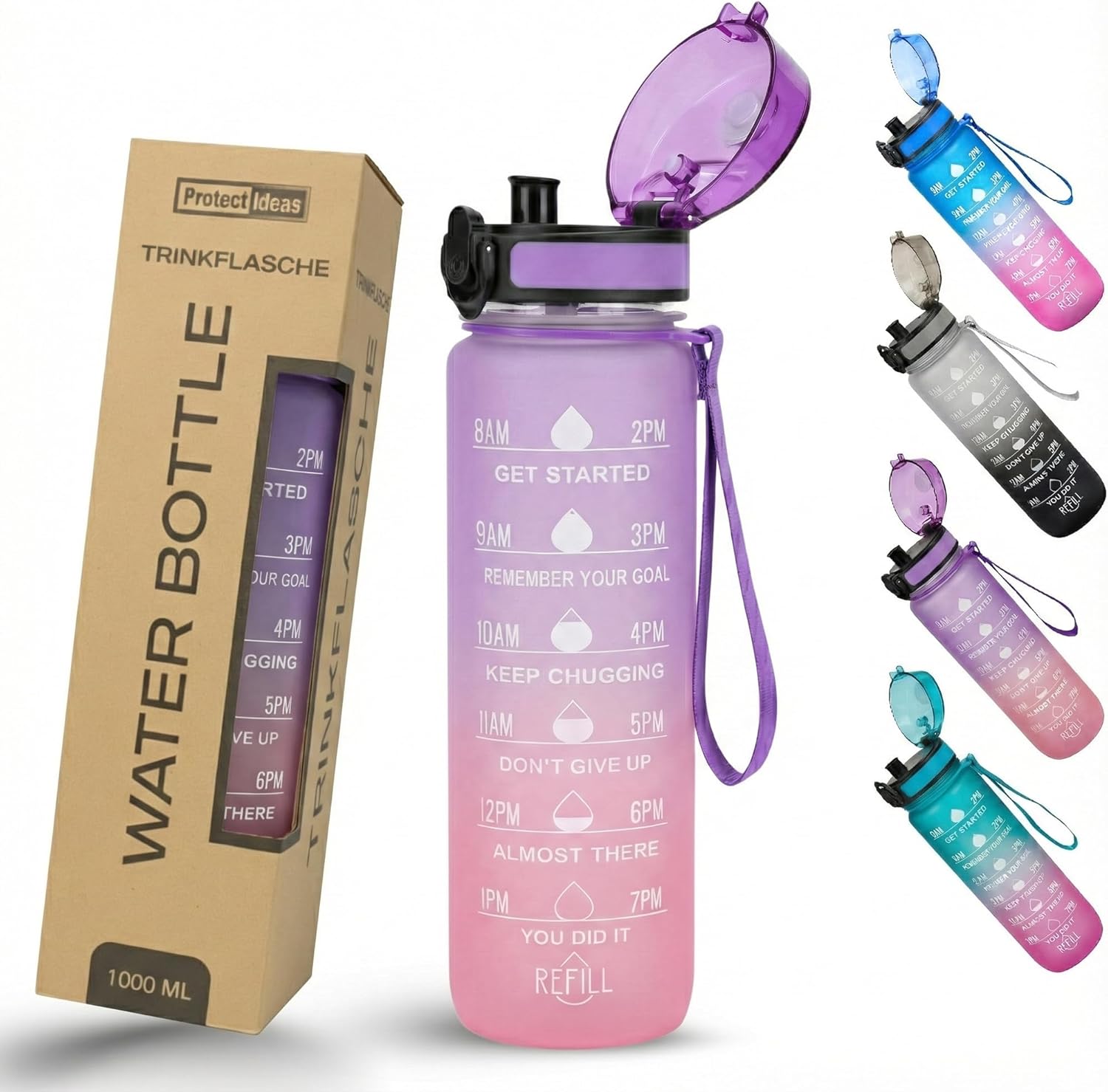 Thumbnail 4 de BierEx Trinkflasche 1l – Kohlensäuregeeignet, auslaufsicher und BPA-frei (Rosa) für Sport, Schule & Büro