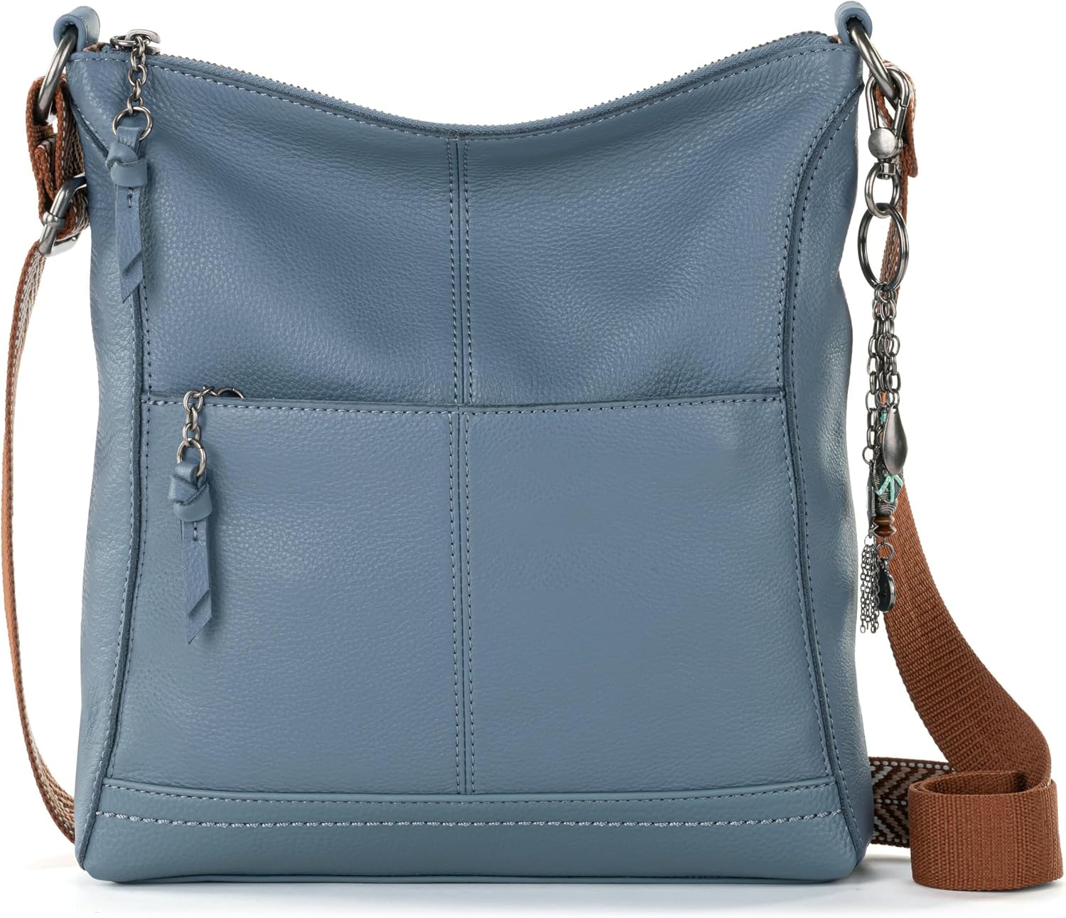 Detalle de The Sak Lucia Leather Crossbody Bag, Adjustable Strap, Medium Maritime