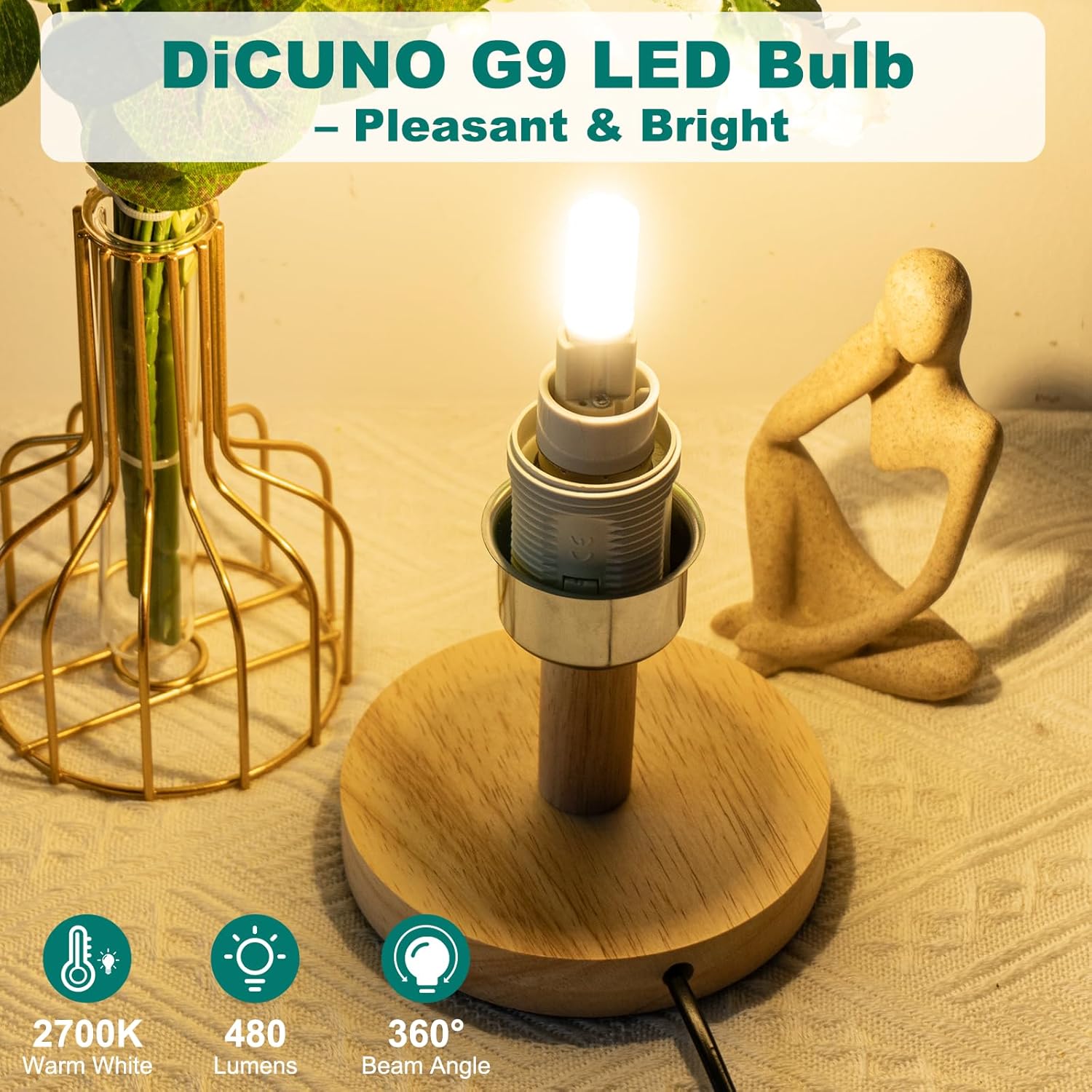 Thumbnail 7 de DiCUNO Bombilla LED G9 3W 🌟 Ahorro 40W, Blanco Cálido, 6 Piezas