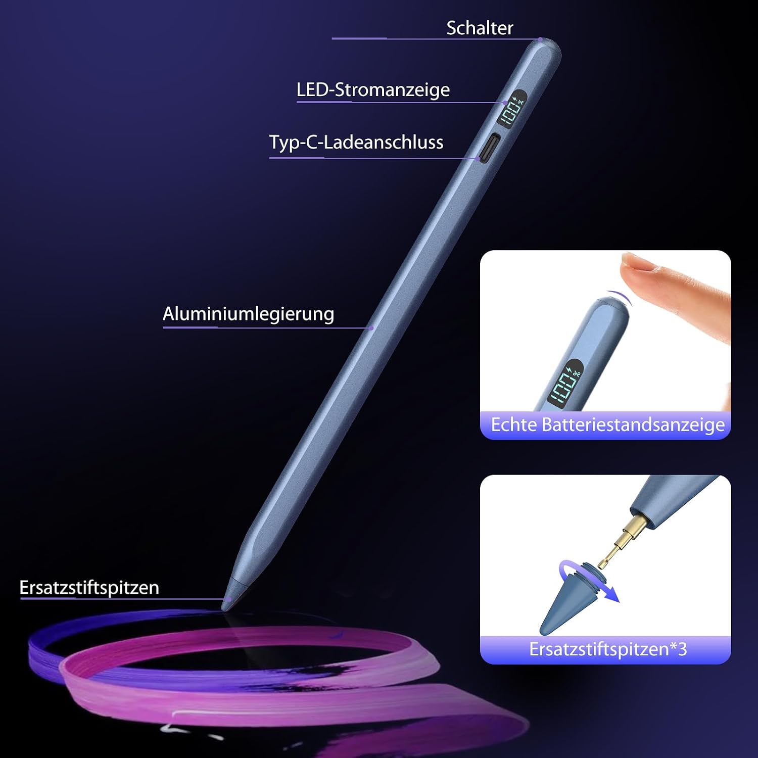 Detalle 2 de Mixoo Stylus Pen für iPad 11 Stunden