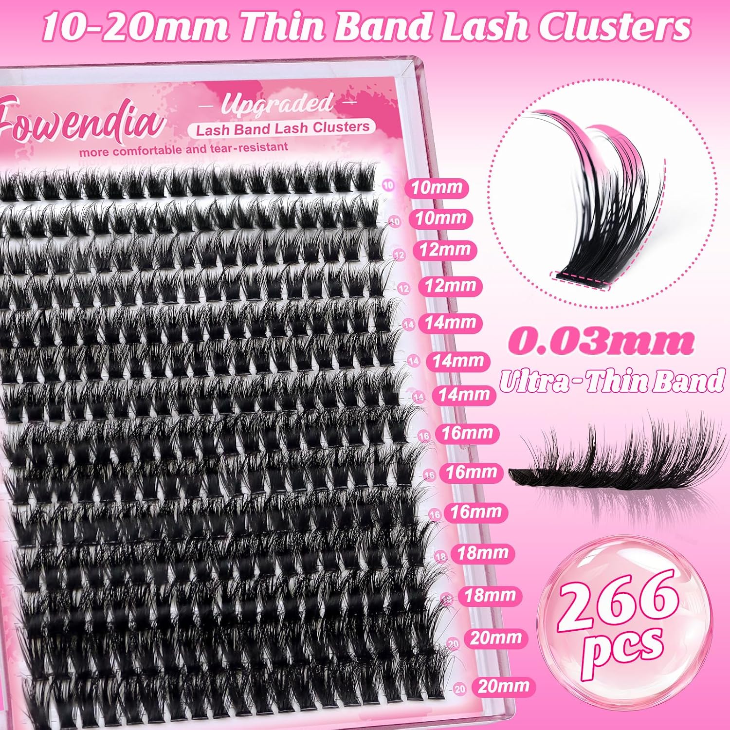 Thumbnail 2 de Fowendia Lash Clusters, 0.03mm Band
