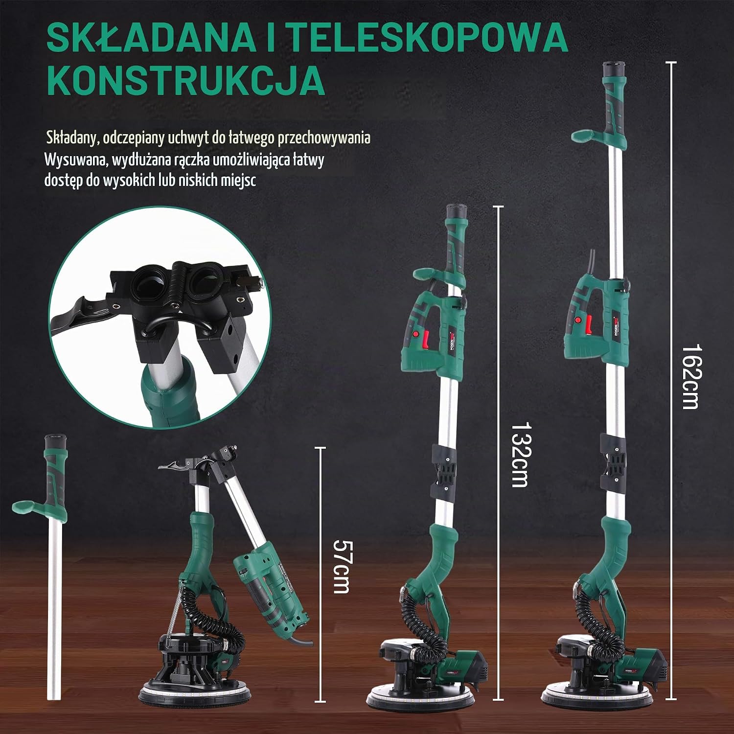 Detalle de POSENPRO PPDS810/215 – szlifierka do płyt g-k 810 W, 6 prędkości i LED