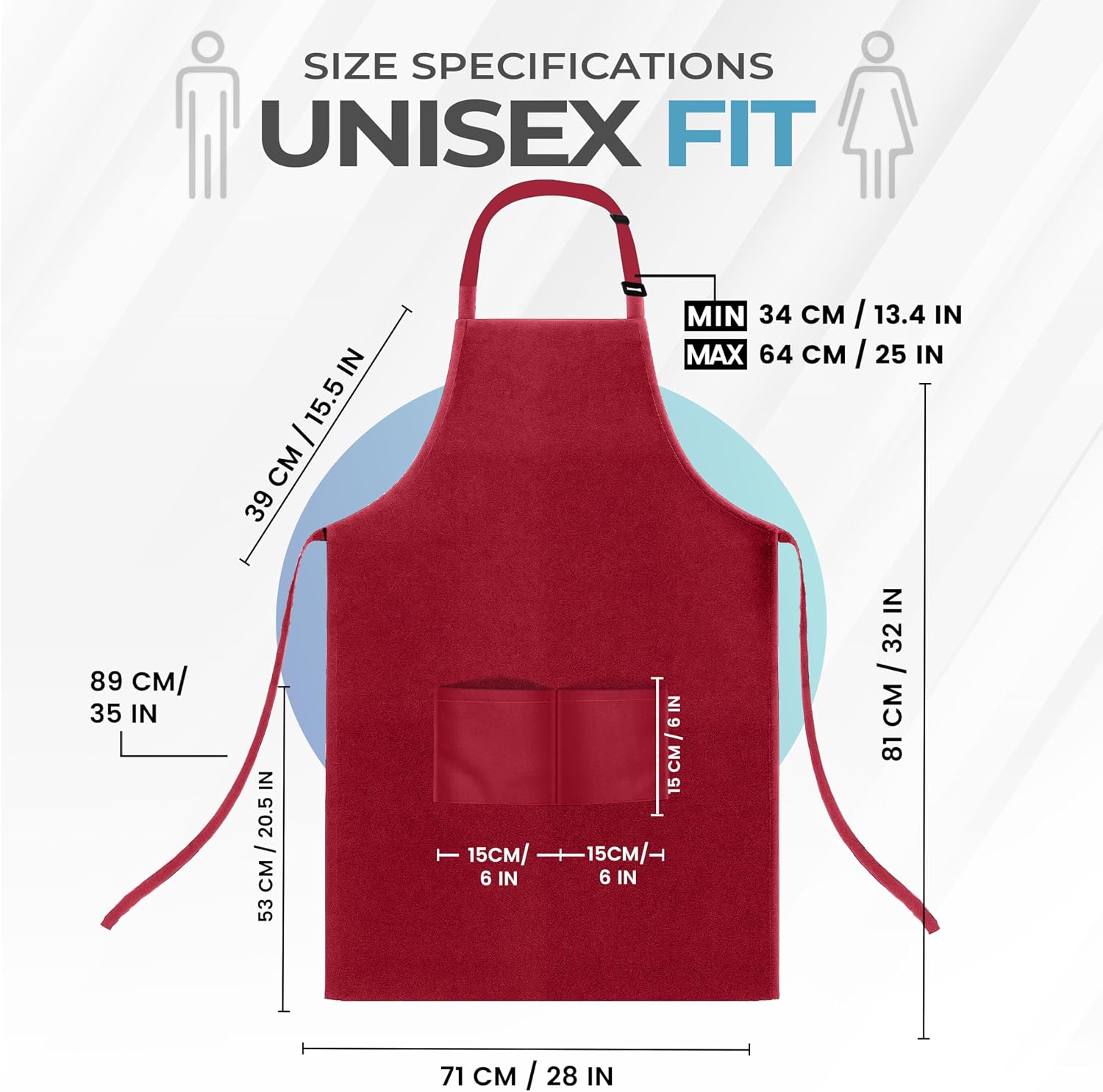 Detalle 2 de Utopia Kitchen Bib Aprons, 4-Pack