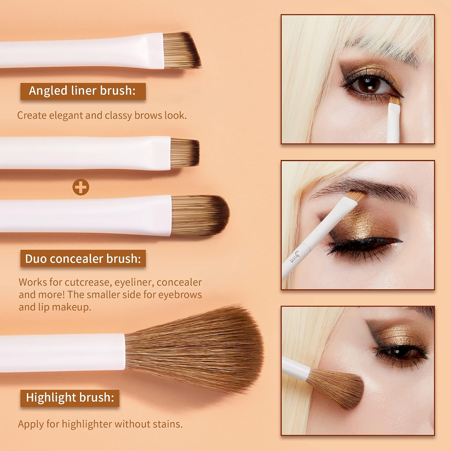 Detalle 1 de Jessup kit pinceaux yeux vegan 10 pièces
