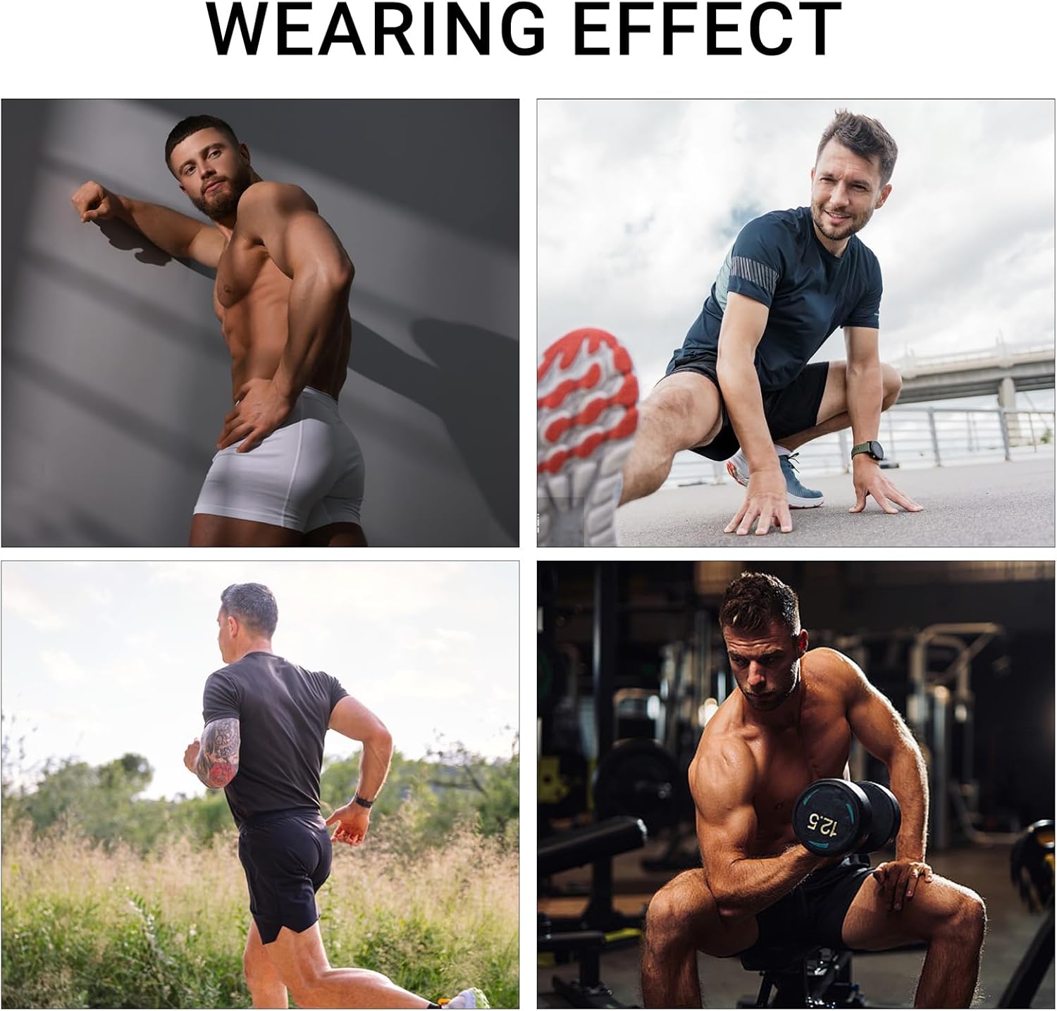 Detalle de MEETYOO Leggings Uomo: Calzamaglie sportive senza cuciture per sport e comfort quotidiano