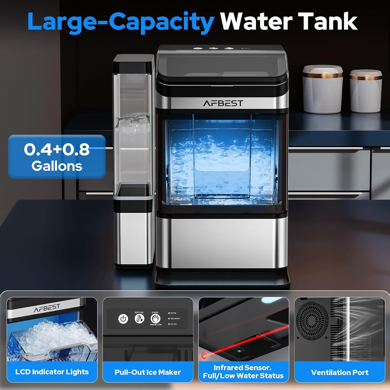 Thumbnail 3 de AFBEST Nugget Ice Maker with 3L Tank