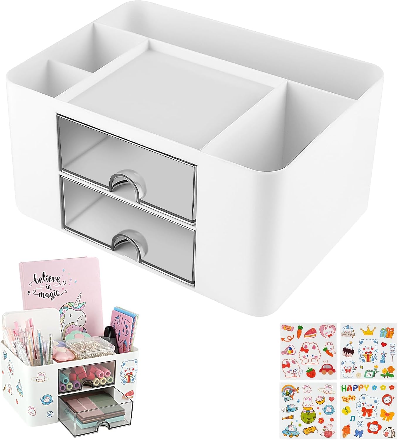 Detalle de OFFCUP Organizer da Scrivania 5 scomparti 2 cassetti