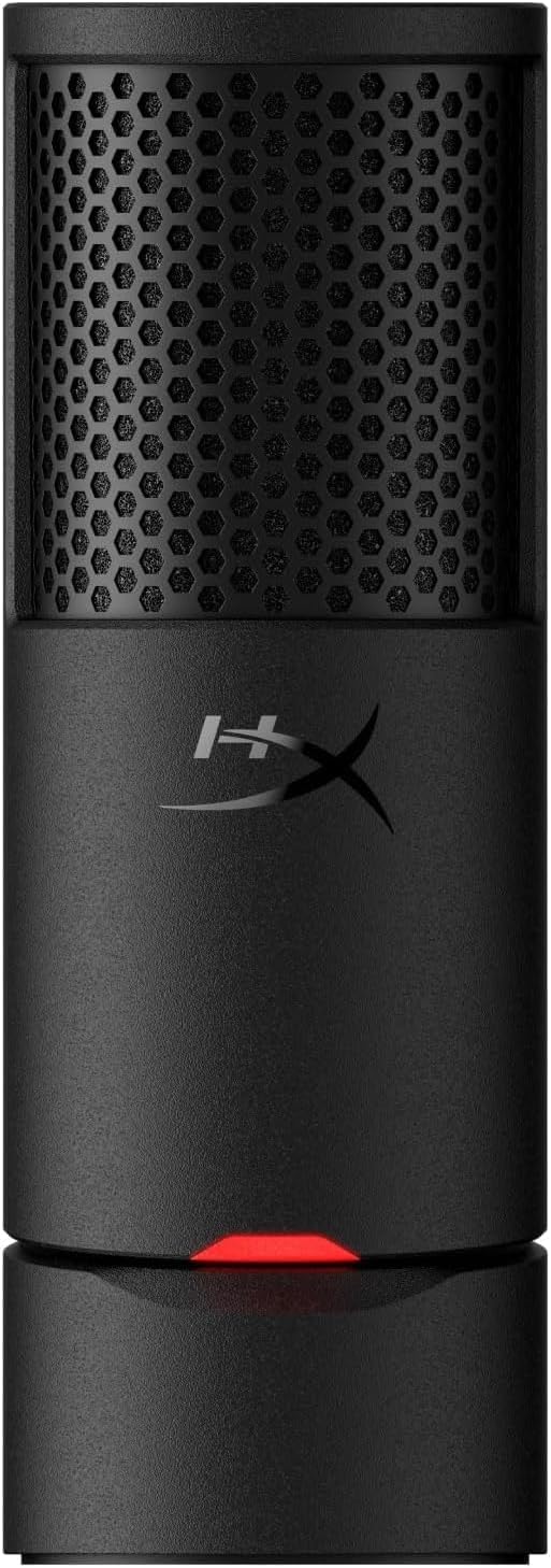 Detalle de HyperX Solocast 2: micrófono USB cardioide para streaming y podcast en negro