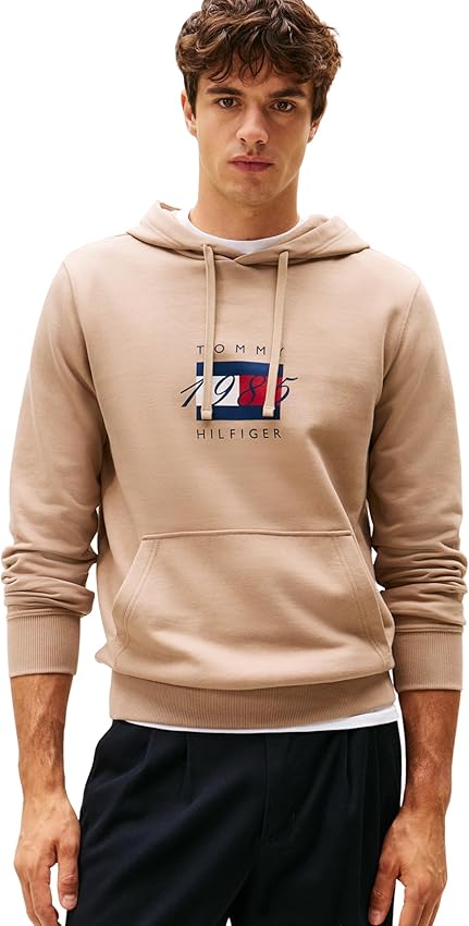 Detalle de Tommy Hilfiger Sudadera Linear Flag Graphic Beige M