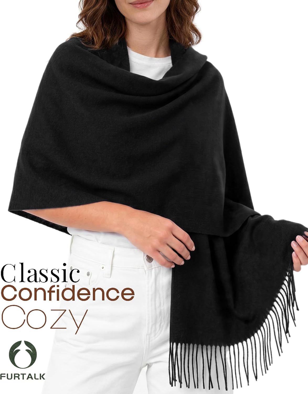 Thumbnail 2 de FURTALK Butter-Soft Pashmina Shawl Wrap for Women (70% Polyester, 30% Viscose)