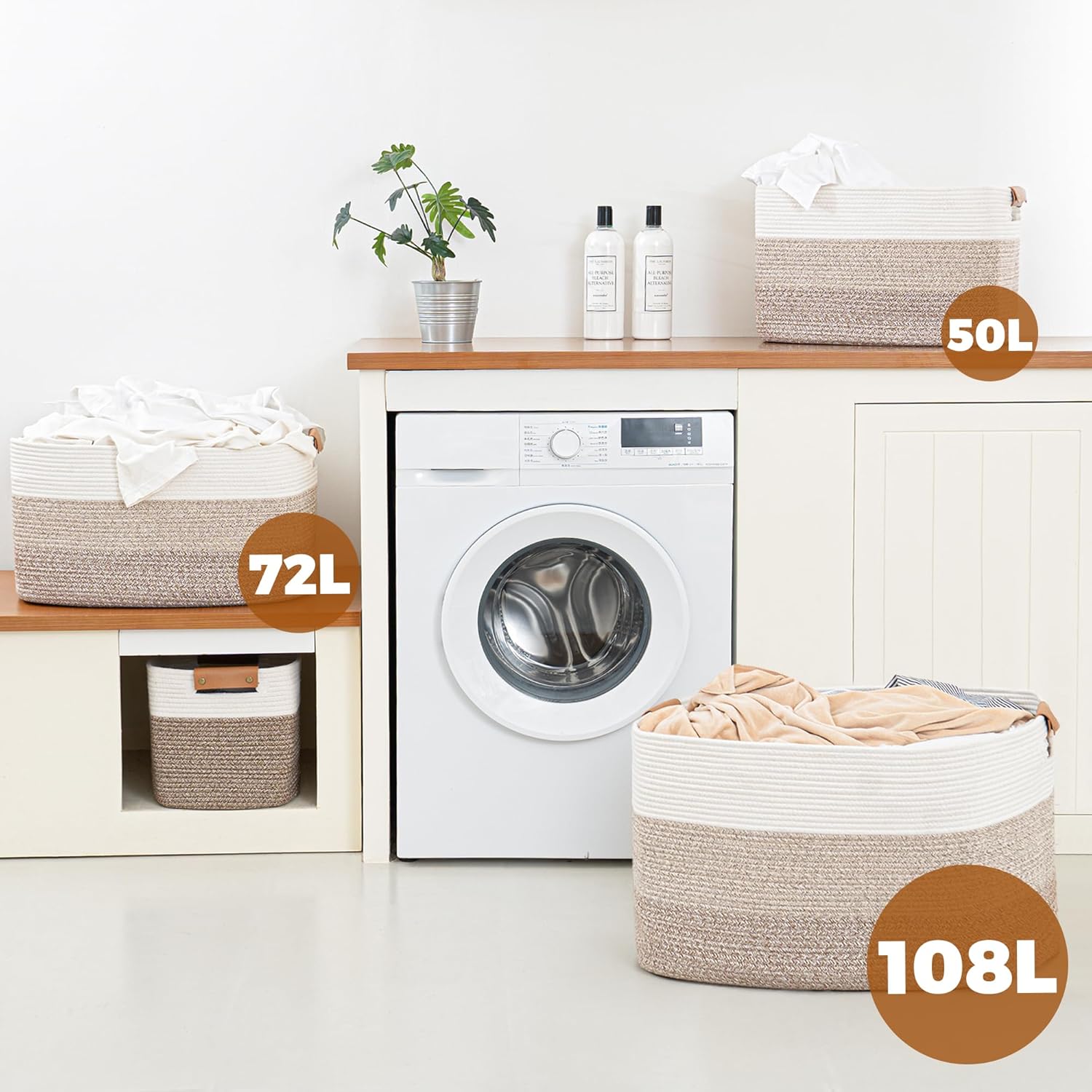 Thumbnail 6 de danpinera 50L Aufbewahrungskorb Baumwolle Aufbewahrung