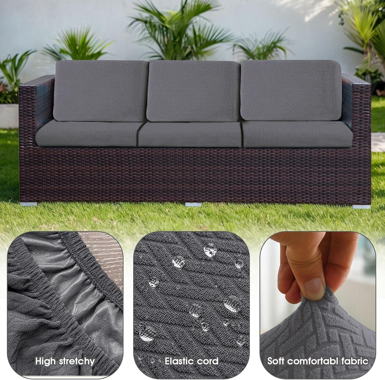 Thumbnail 4 de MIFXIN Sofa Cushion Covers, 3-Piece Set