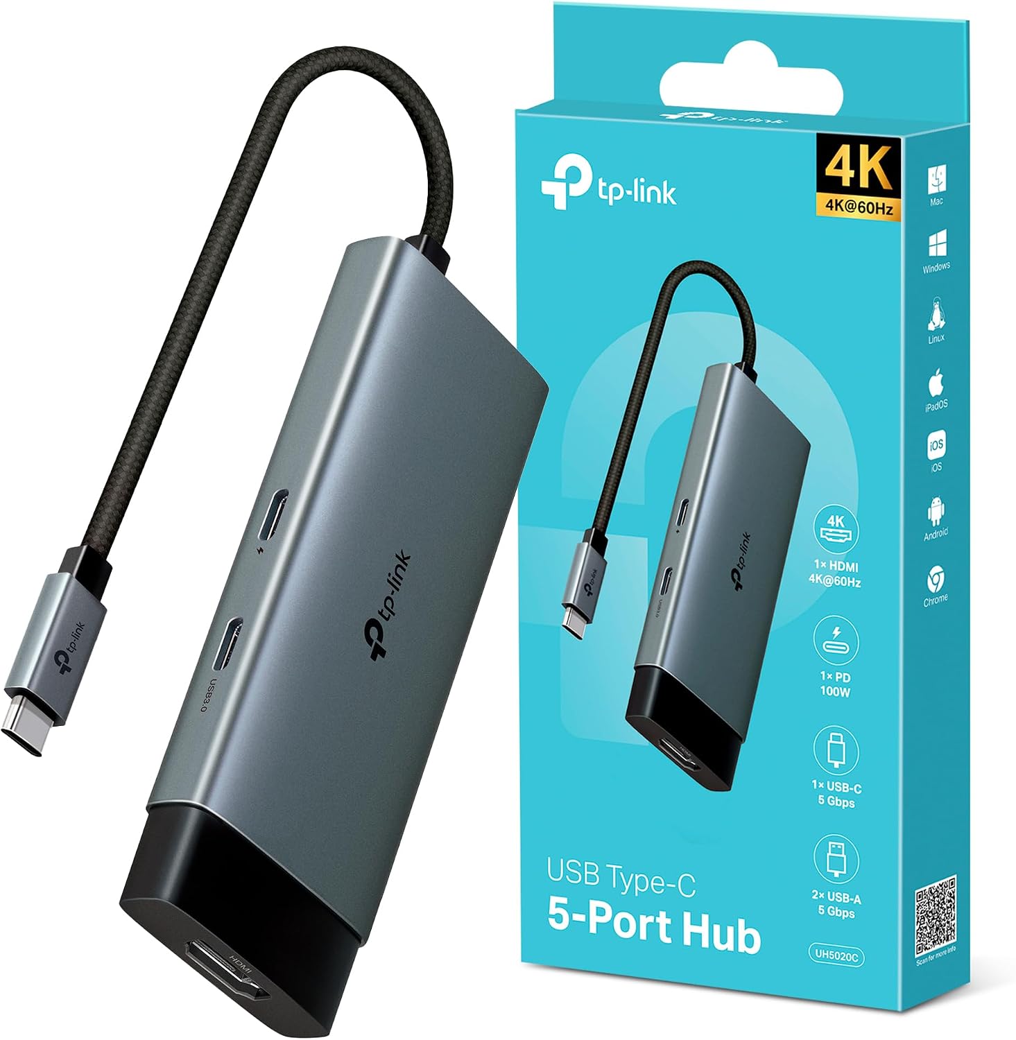 Detalle 2 de TP-Link UA430D: Lector de Tarjetas SD y microSD USB-C/USB-A, 5 Gbps, Plug & Play