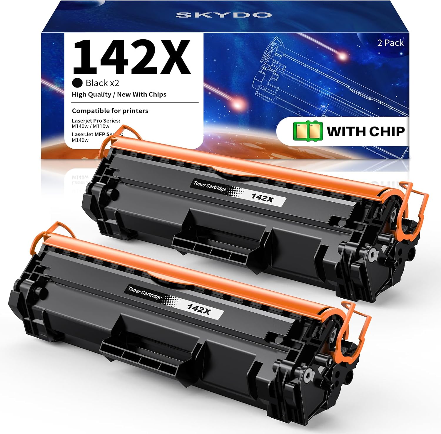 Detalle de Skydo Toner 142X compatible HP 142X W1420X 142A pour LaserJet M110/M110w/M139/M139w/M140/M140w – pack 2 noir