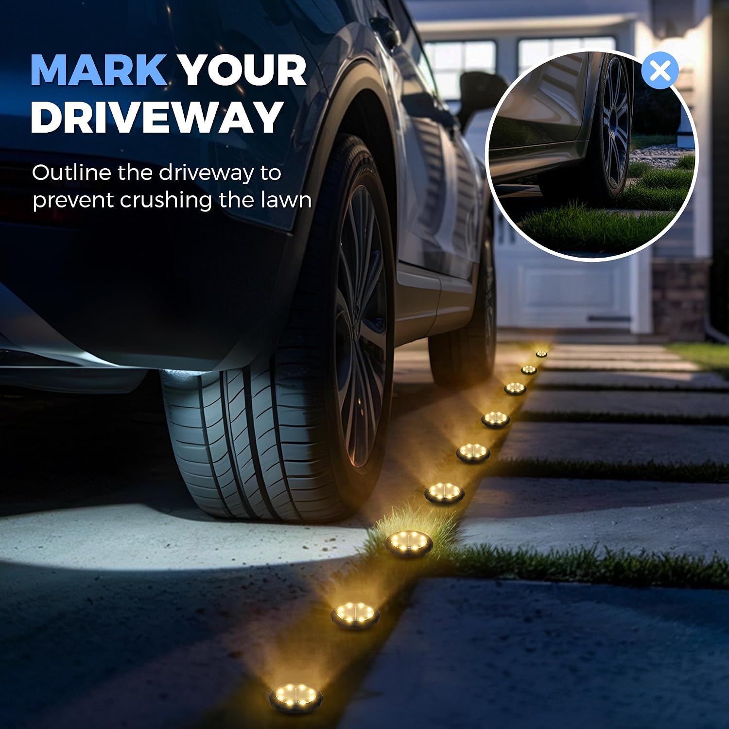 Thumbnail 5 de Solpex 20 Pack Solar Lights Outdoor Garden: 8 LEDs Ground Lights with IP65 Waterproofing