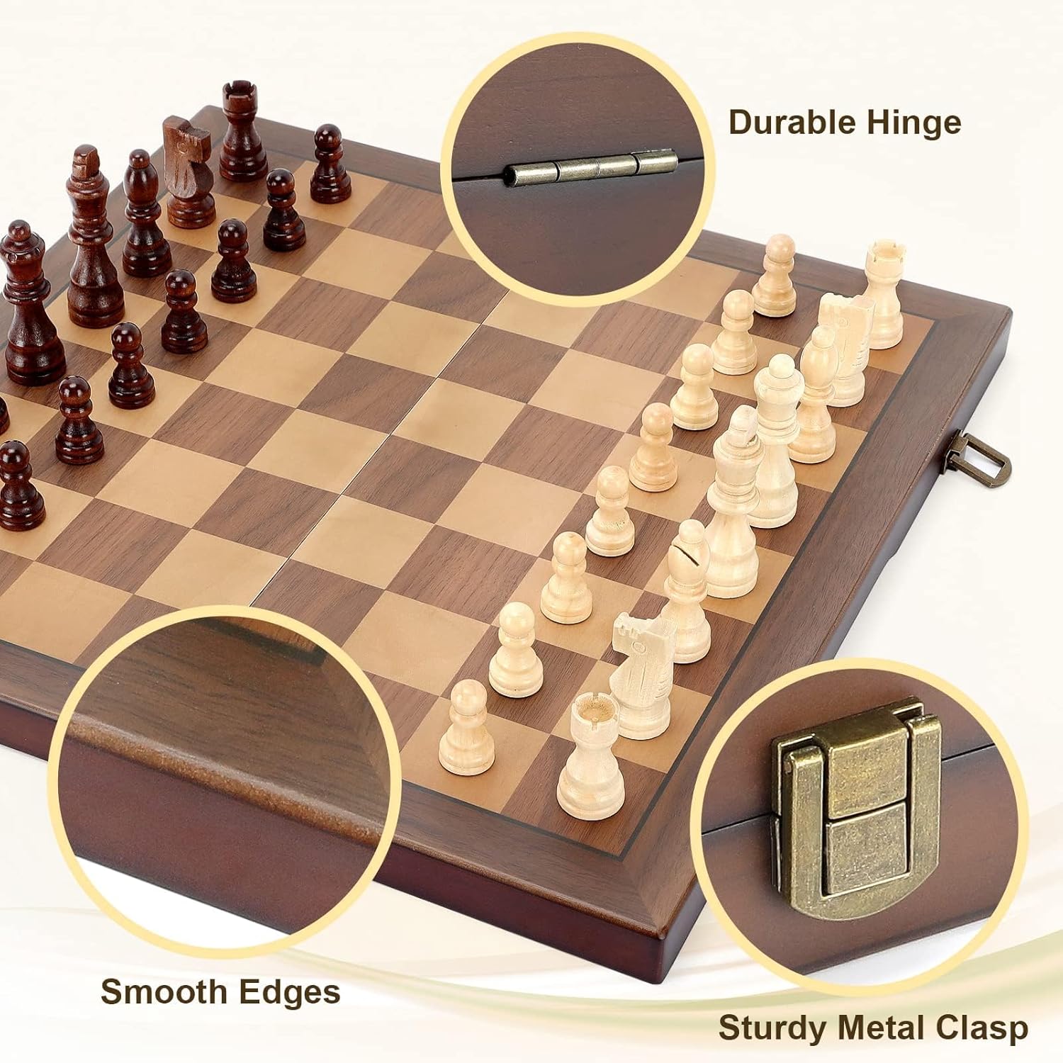 Thumbnail 1 de Wooden Magnetic Chess Set 15-inch Board ♟