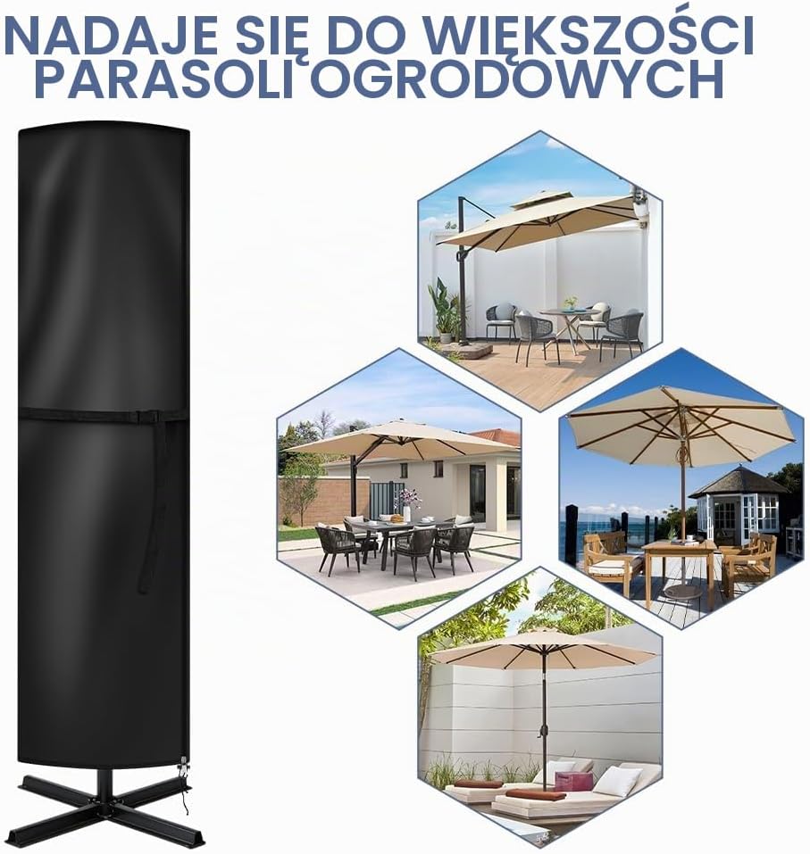 Thumbnail 4 de AOOWU 5499834 – wodoodporny pokrowiec na parasol ogrodowy 240 × 60 × 60 cm