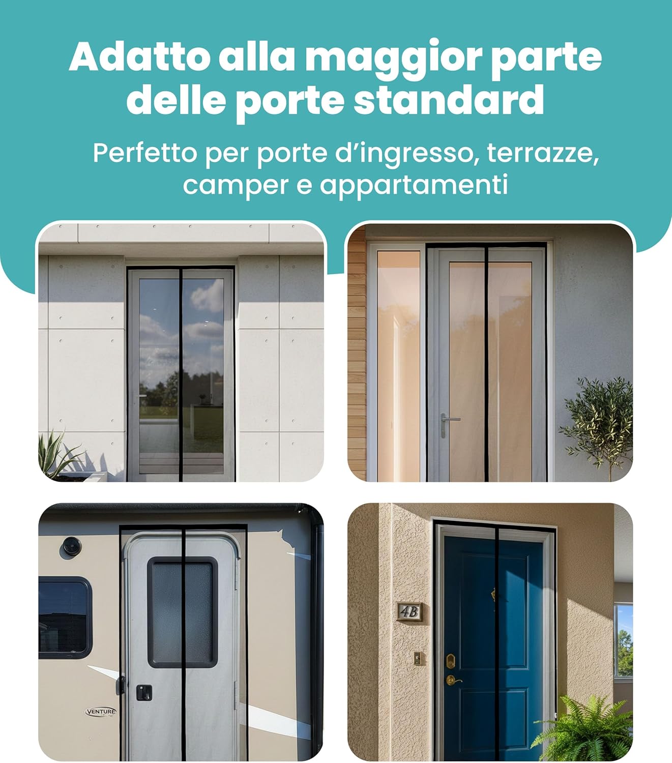 Thumbnail 6 de Flux Phenom Zanzariera Magnetica per Porta Finestra – Rete Trasparente a Trama Fine, 110x220 cm