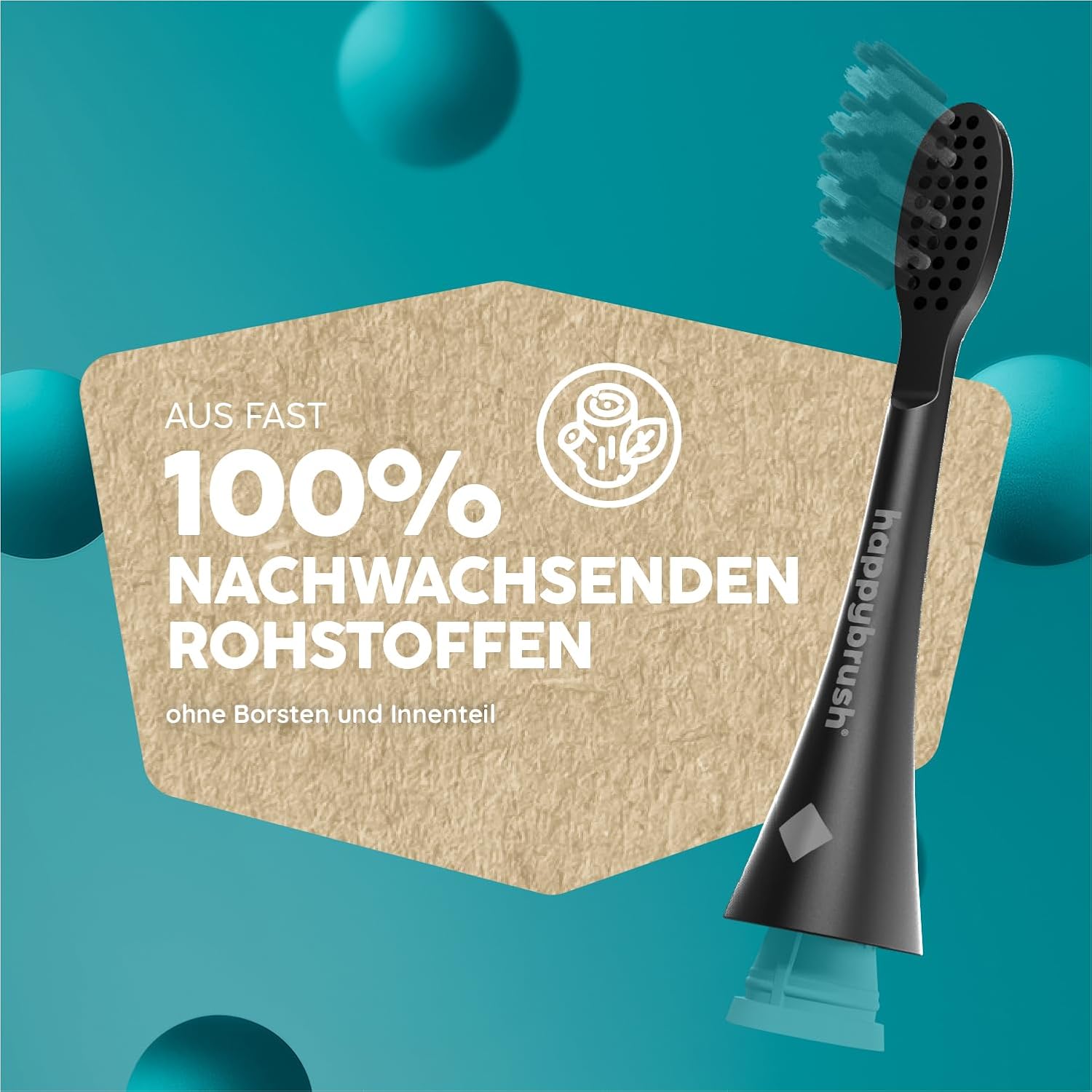 Detalle 2 de happybrush Eco VIBE 3 Aufsteckbürsten 9 Stück