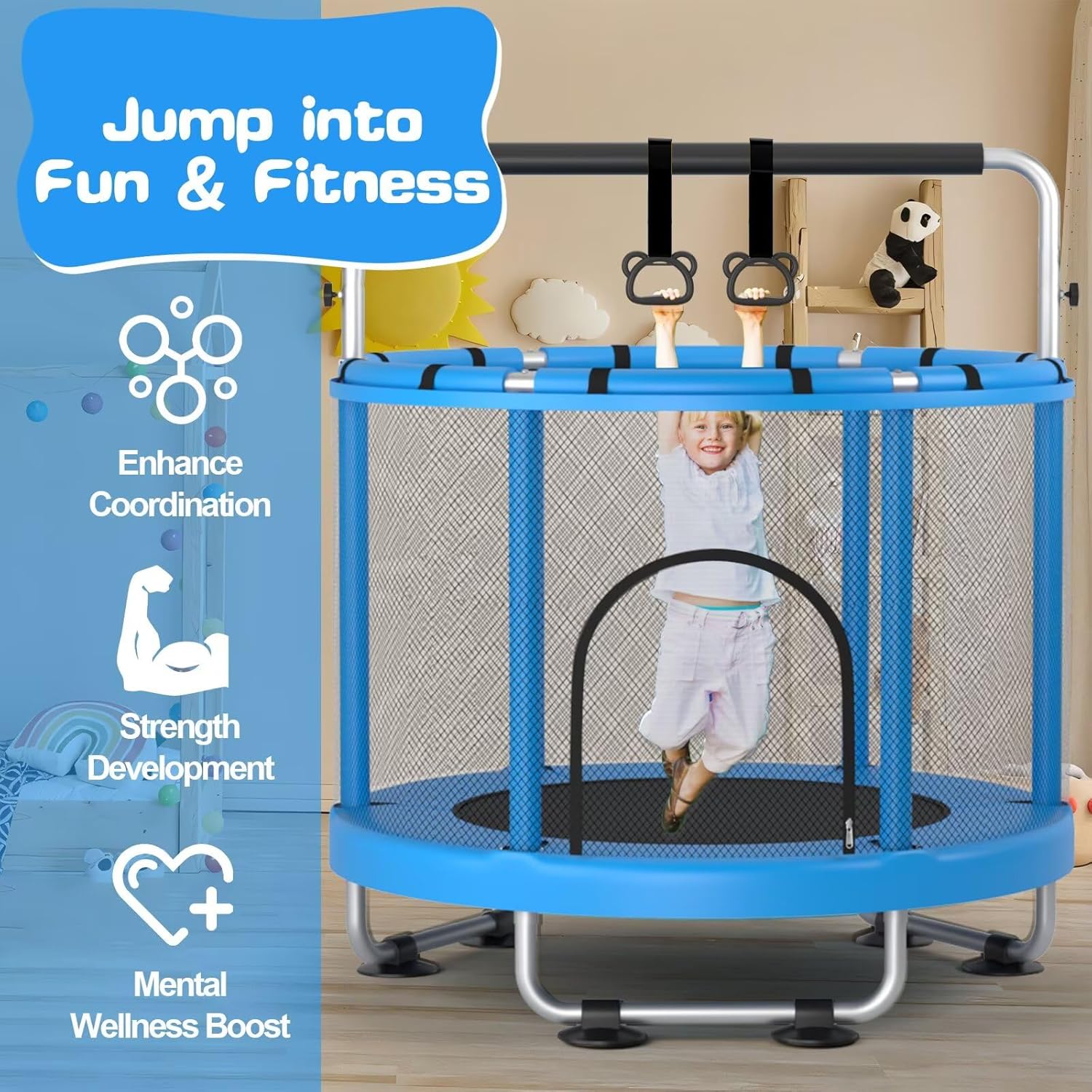 Thumbnail 2 de ZCMHAXJ 55-inch kids trampoline with enclosure 🤸♀