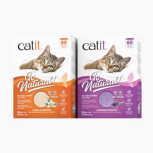 Thumbnail 1 de Catit Go Natural Vanilla Scented Pea Husk Clumping Cat Litter – 5.6kg (2 x 2.8kg)