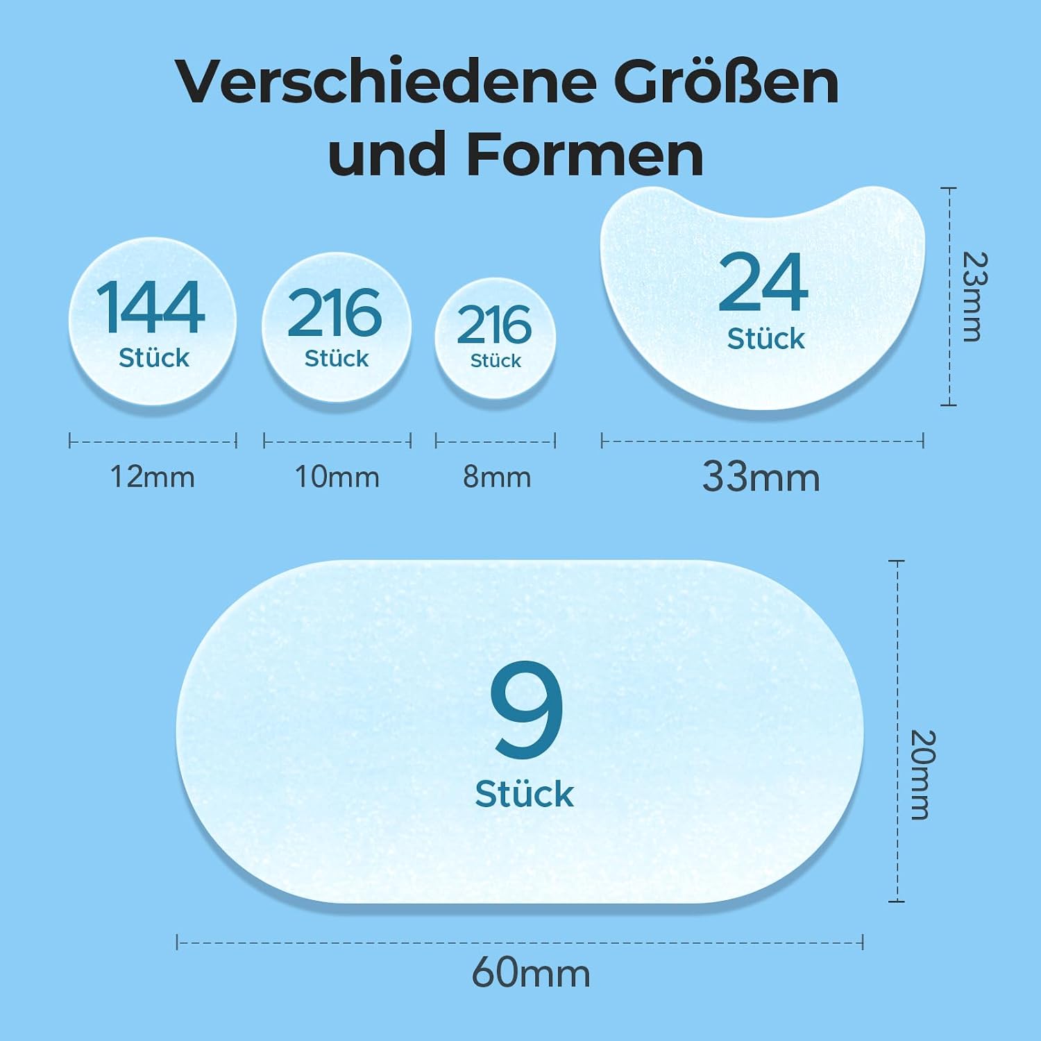 Detalle de TKTK 609 Pickel Patches Gesicht – Großpackung mit 609 Hydrokolloid-Patches in 5 Größen