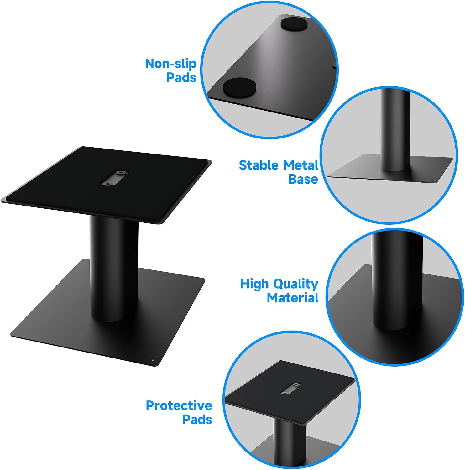 Detalle de suptek Desktop Speaker Stands Mount Set 157mm for Bookshelf Speakers – SDM003MB