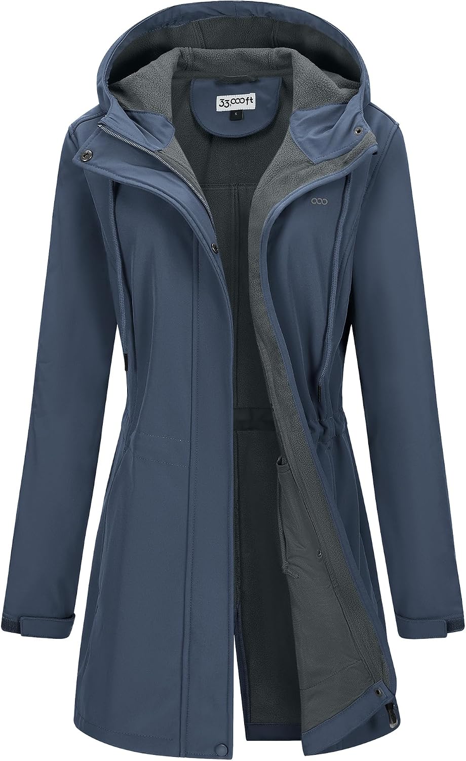Detalle de 33,000ft 3JL012A Women's Hooded Softshell Jacket, Fleece-Lined and Water-Resistant