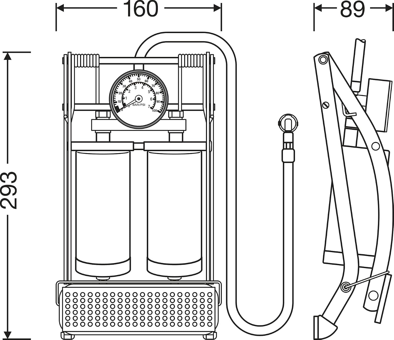 Detalle 2 de OSRAM TYREinflate 20 ESSENTIAL OFP20ESN – pompka nożna dwutłokowa