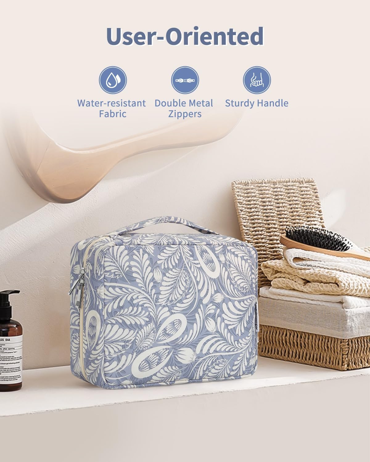 Detalle de Narwey Travel Hanging Toiletry Wash Bag: Practical, Waterproof Organiser for Travel