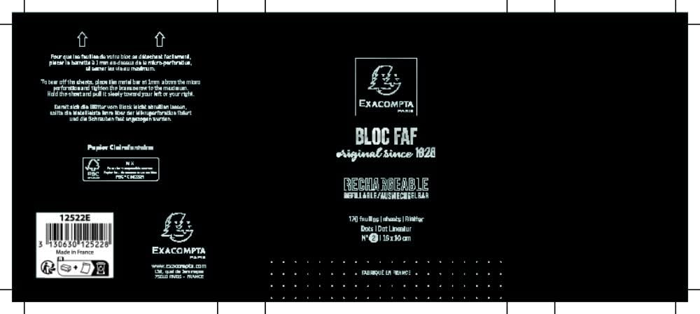 Detalle 2 de Exacompta FAF Desk Pad Refill No.2 (12522E) – 170 Sheets, 160 x 100mm, 70gsm, FSC-Certified