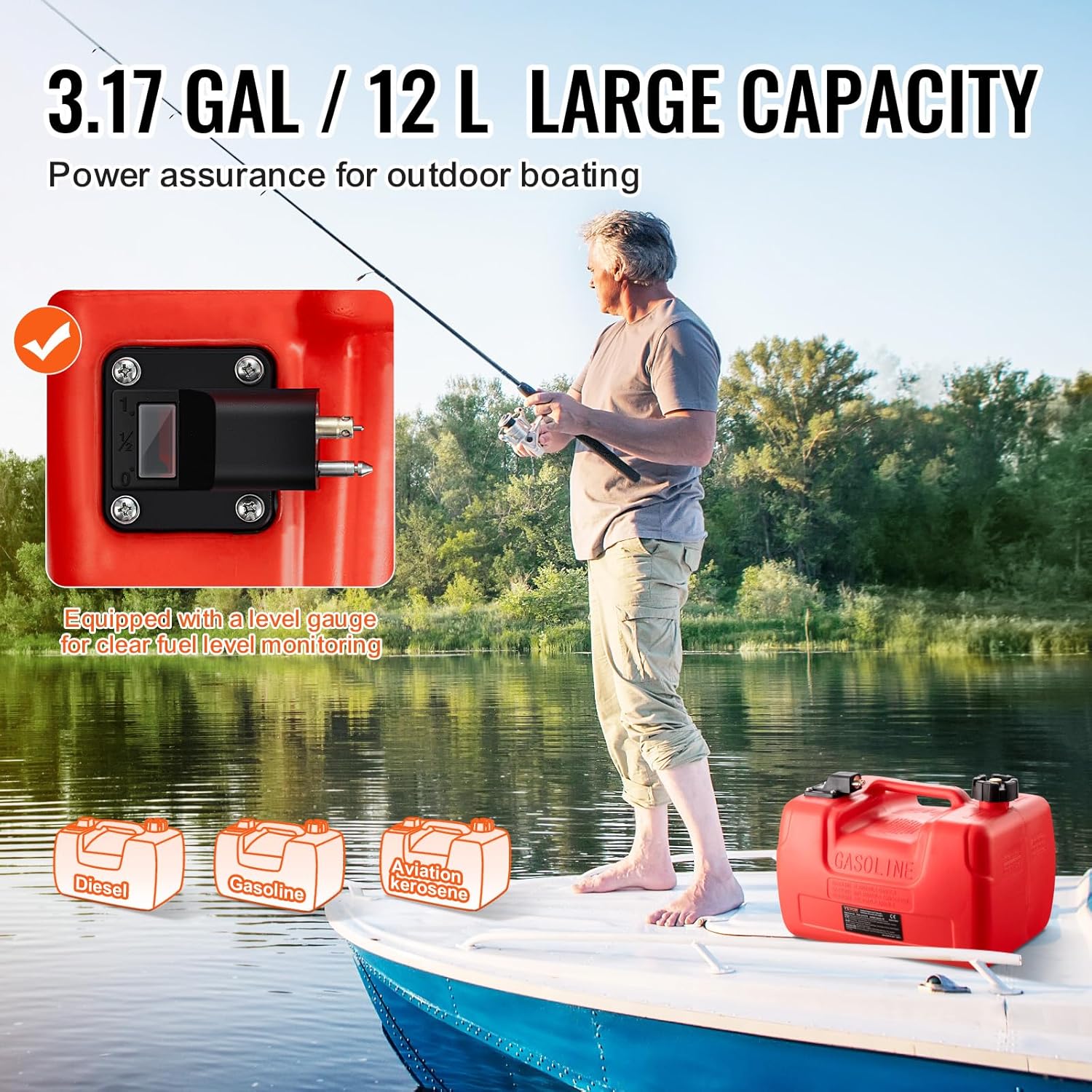 Detalle 2 de VEVOR réservoir carburant marin 12 L