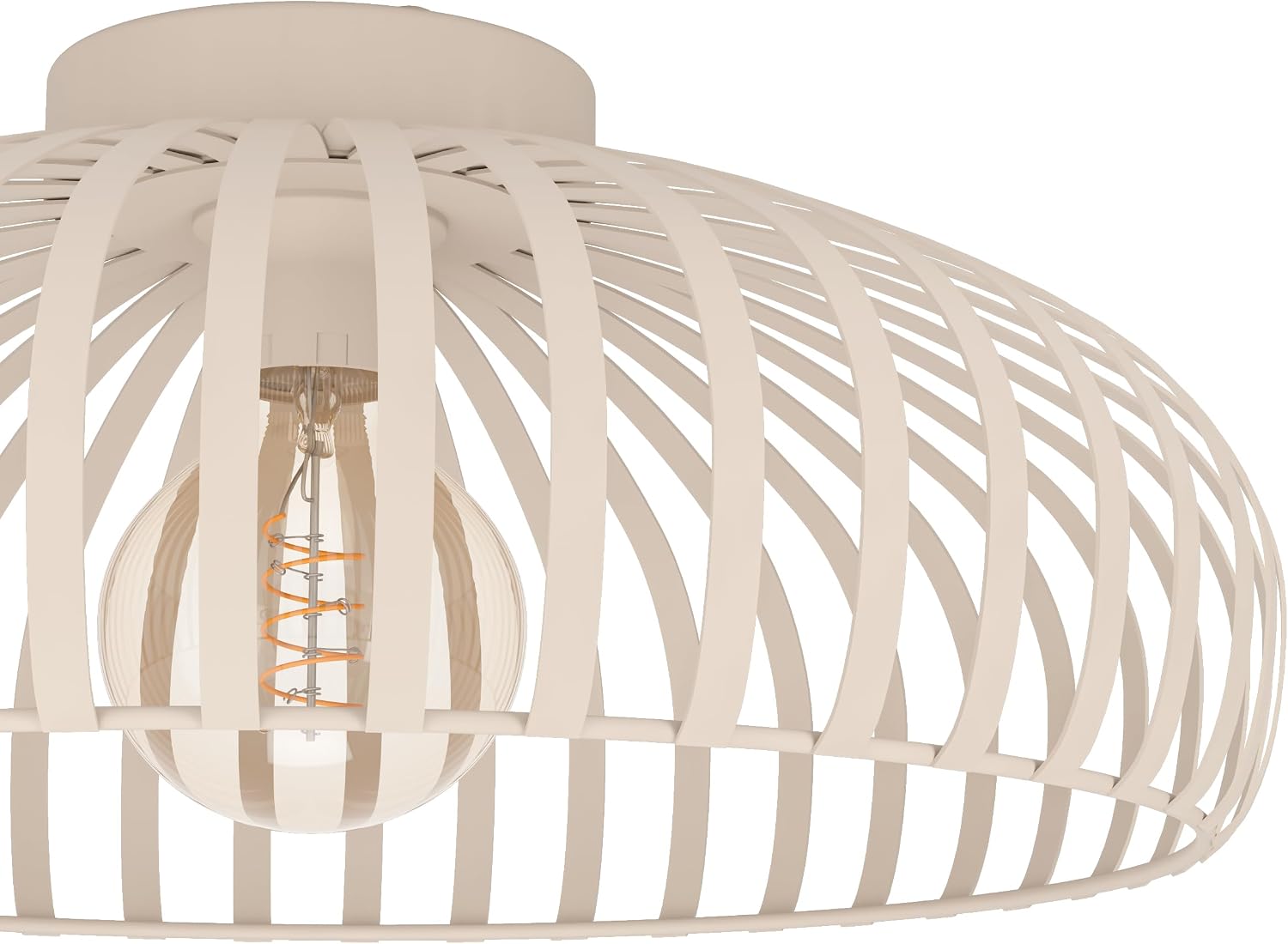Detalle 2 de EGLO Mogano 3 901747 – lampa sufitowa z metalową klatką, beżowa, E27