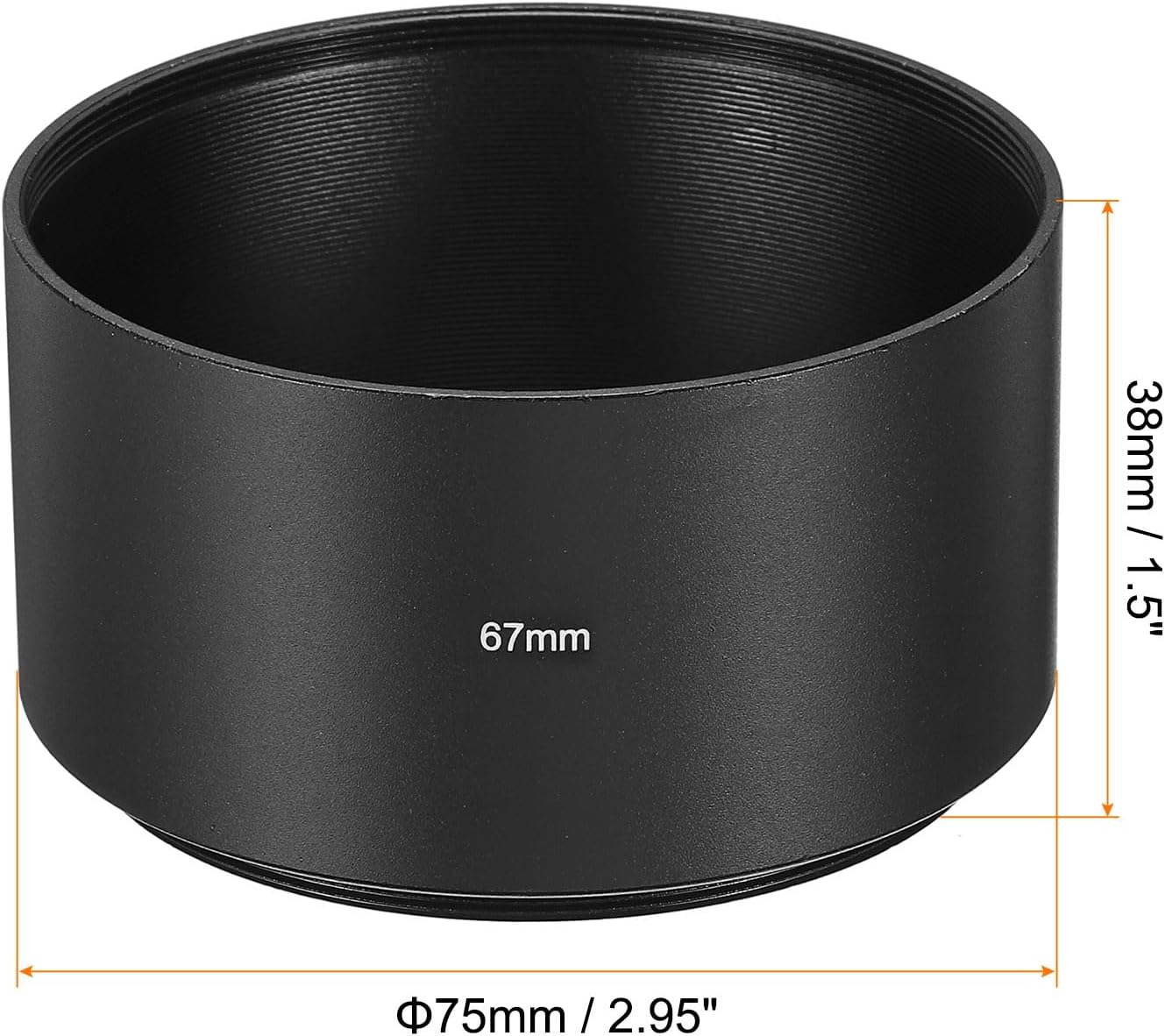 Detalle de PATIKIL 67mm Lens Hood: Long Focus Frosted Surface with Anti-Reflective Inside and Cleaning Cloth