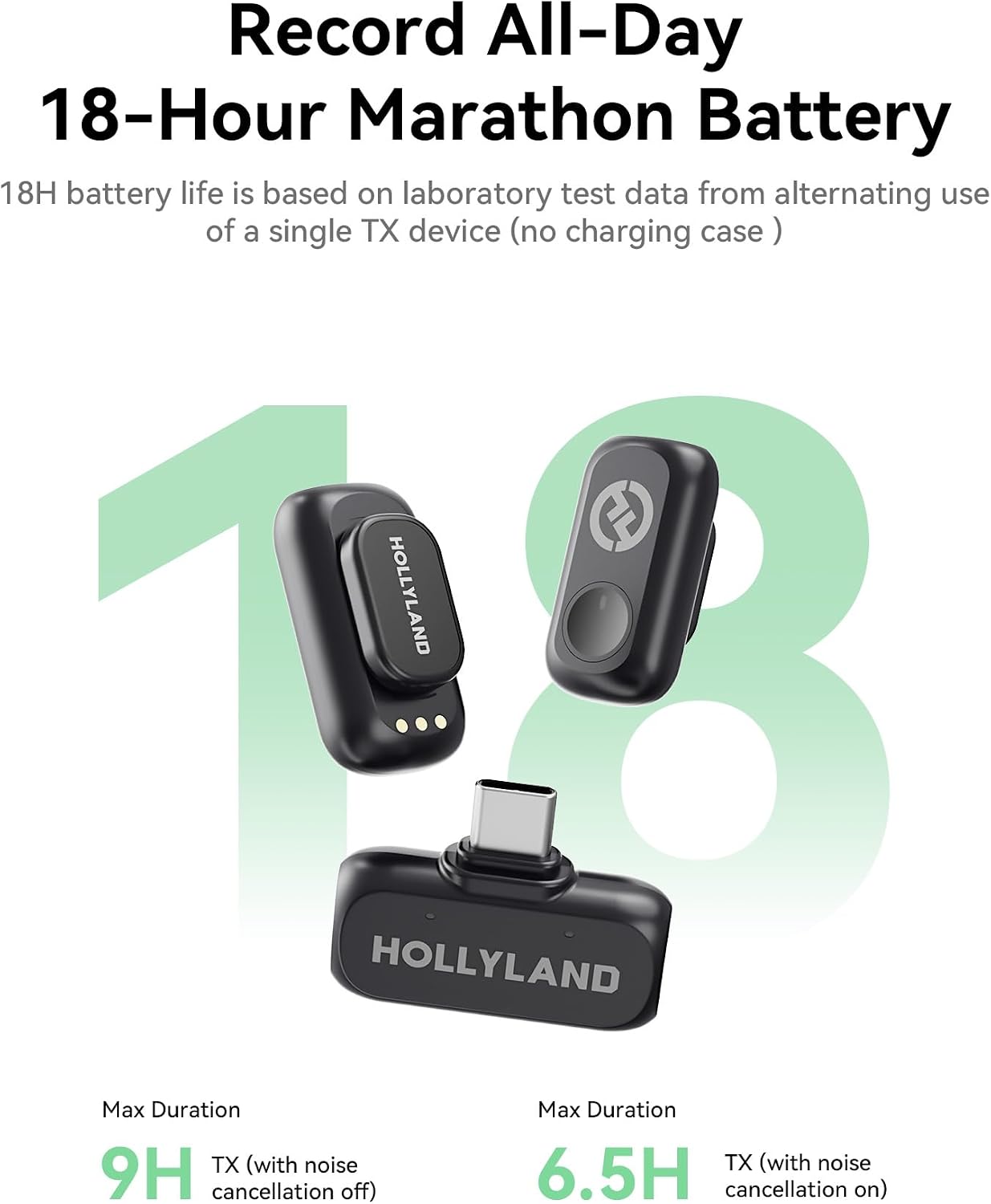 Thumbnail 4 de Hollyland Lark A1 Mini Duo Wireless Microphone, USB-C, Dual TX, Noise Cancellation