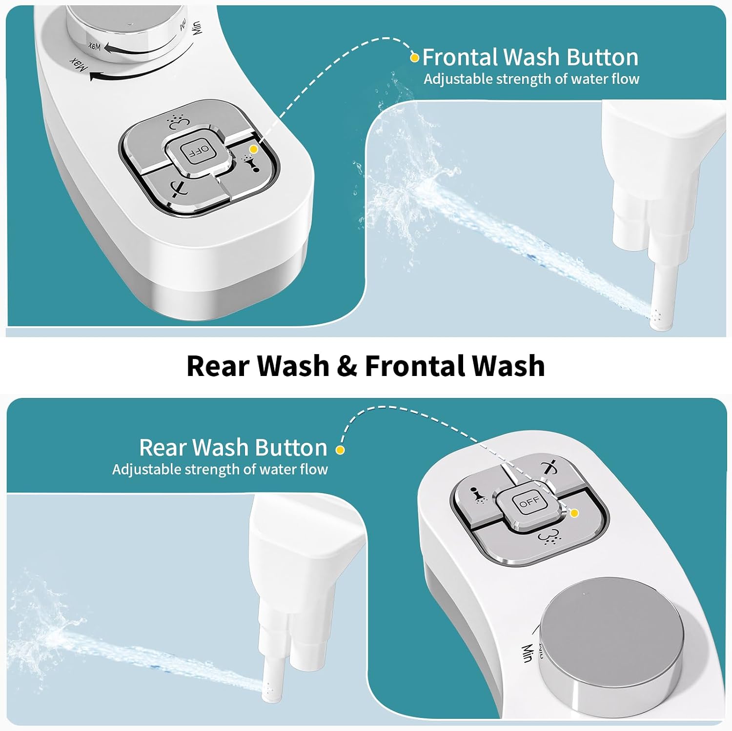 Detalle 2 de PIKETS bidet attachment with double nozzle