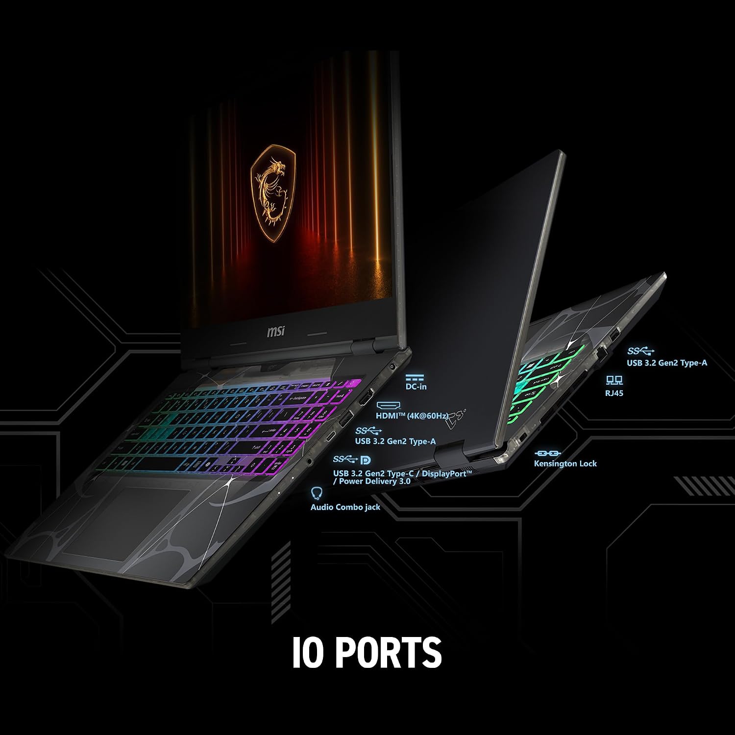 Detalle de MSI Cyborg 17 Gaming Laptop (17.3-inch FHD 144Hz) with Intel Core 7-240H and RTX 5060, 16GB DDR5 / 1TB NVMe, Wi-Fi 6E, Windows 11 Home