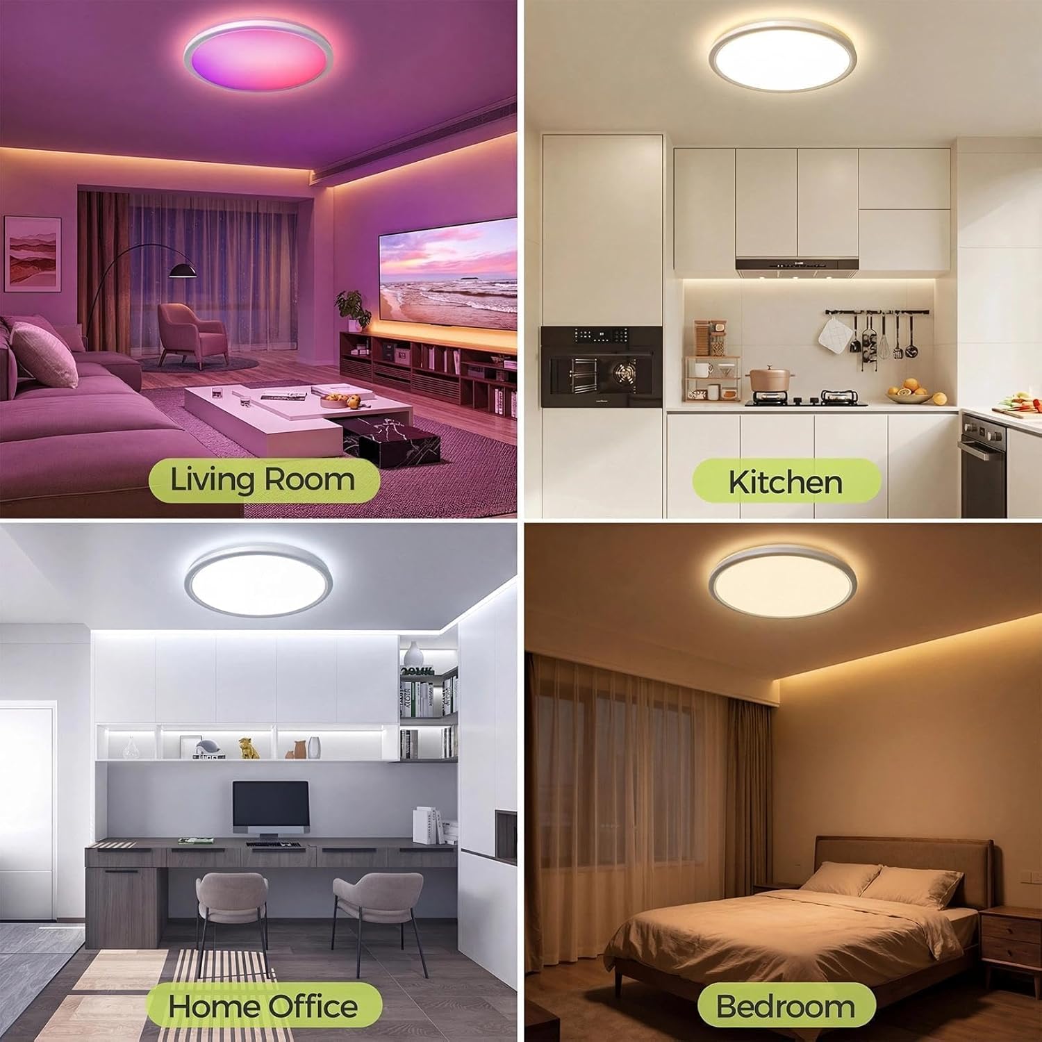 Thumbnail 6 de hepside Deckenlampe LED – 24W, RGB, dimmbar, mit Fernbedienung und App-Steuerung
